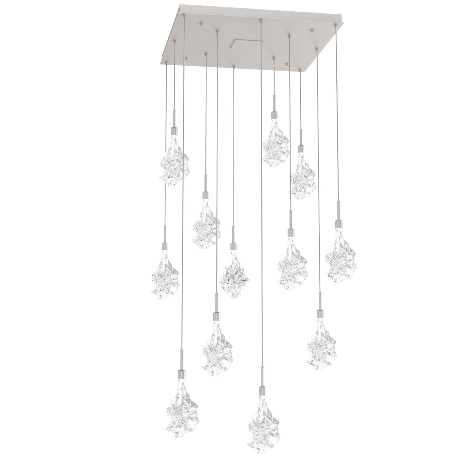 CHB0059-12-BS-Hammerton-Studio-Blossom-12-light-square-pendant-chandelier-with-metallic-beige-silver-finish-and-clear-handblown-crystal-glass-shades-and-LED-lamping