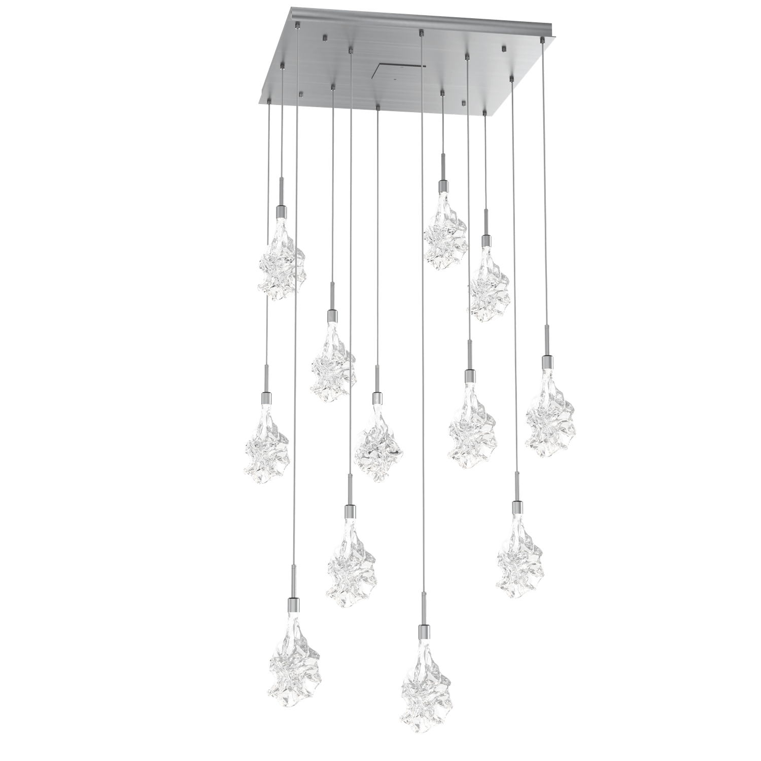 CHB0059-12-GM-Hammerton-Studio-Blossom-12-light-square-pendant-chandelier-with-gunmetal-finish-and-clear-handblown-crystal-glass-shades-and-LED-lamping