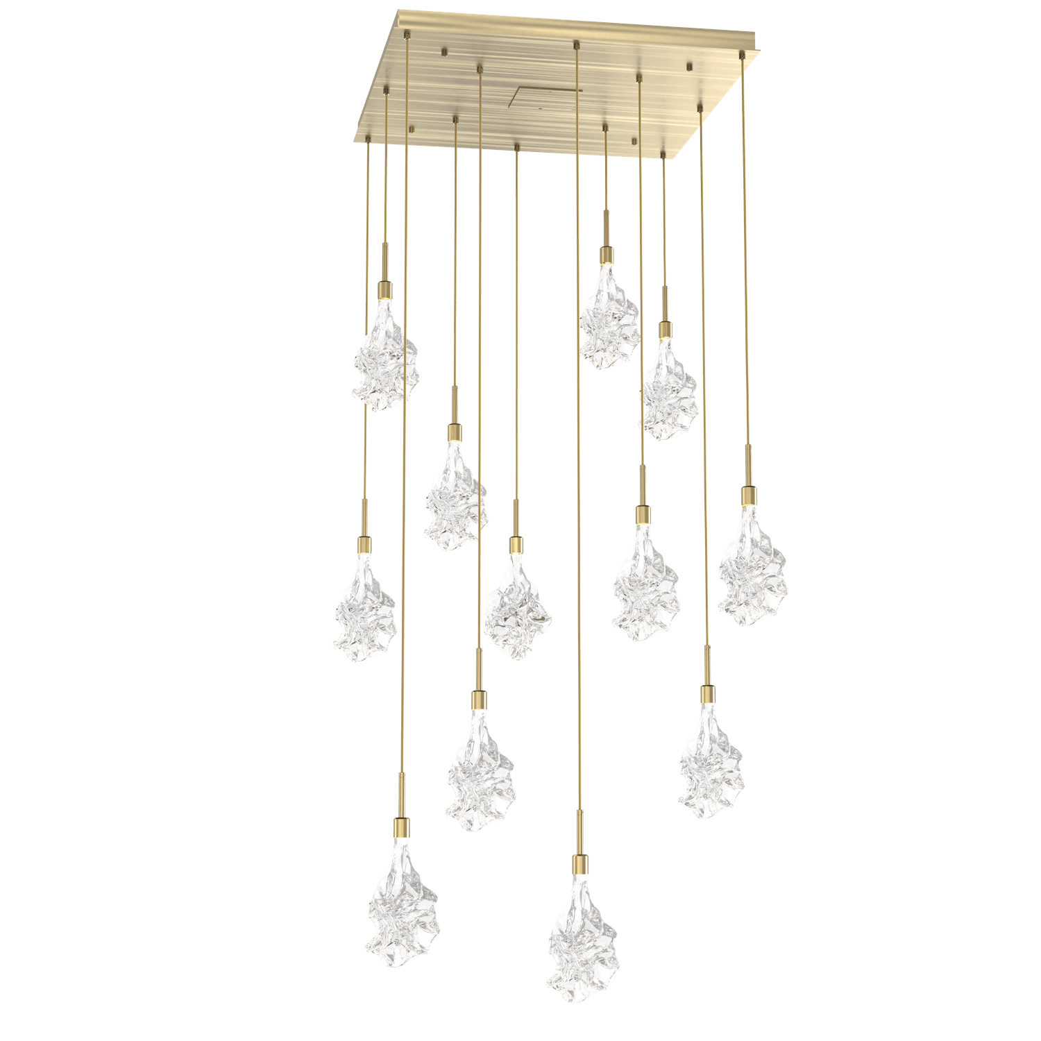 CHB0059-12-HB-Hammerton-Studio-Blossom-12-light-square-pendant-chandelier-with-heritage-brass-finish-and-clear-handblown-crystal-glass-shades-and-LED-lamping
