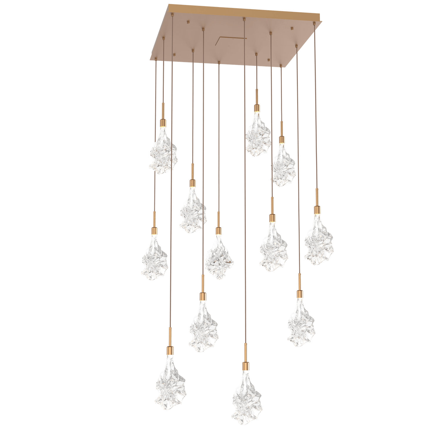 CHB0059-12-NB-Hammerton-Studio-Blossom-12-light-square-pendant-chandelier-with-novel-brass-finish-and-clear-handblown-crystal-glass-shades-and-LED-lamping