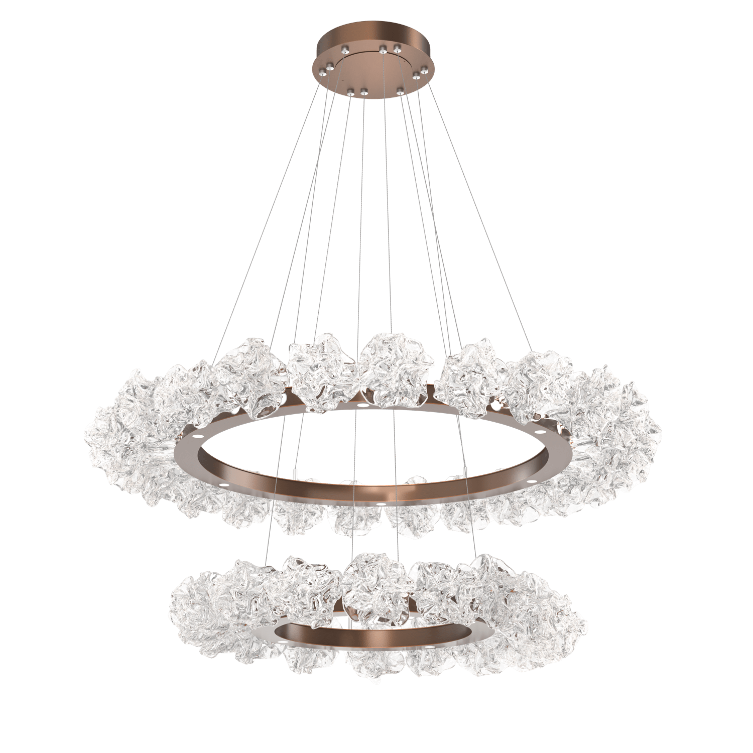 CHB0059-2B-BB-Hammerton-Studio-Blossom-50-inch-two-tier-radial-ring-chandelier-with-burnished-bronze-finish-and-clear-handblown-crystal-glass-shades-and-LED-lamping