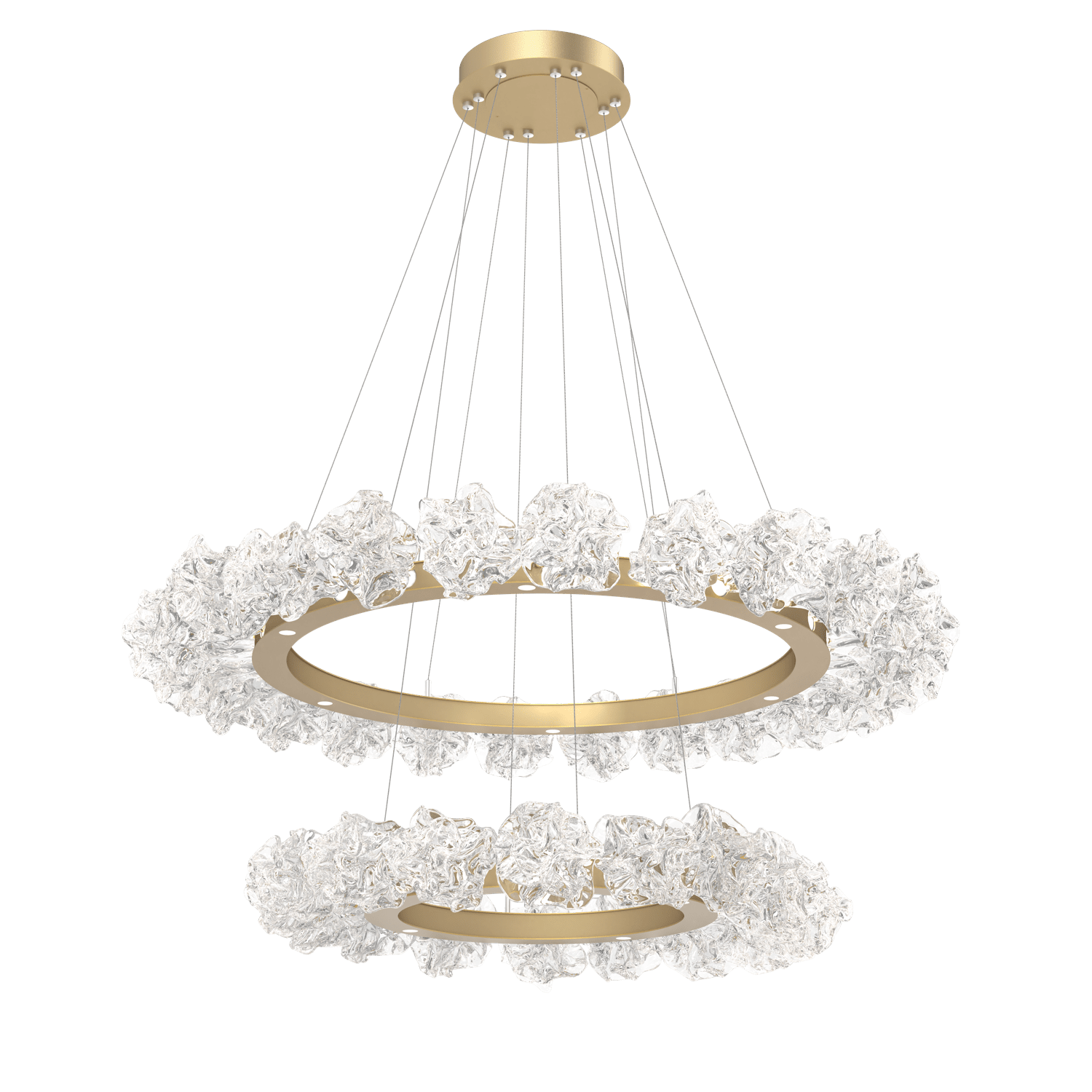 CHB0059-2B-GB-Hammerton-Studio-Blossom-50-inch-two-tier-radial-ring-chandelier-with-gilded-brass-finish-and-clear-handblown-crystal-glass-shades-and-LED-lamping