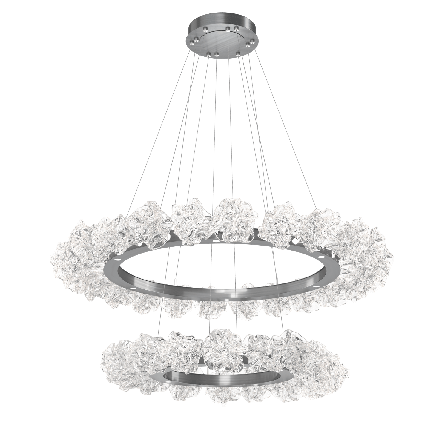 CHB0059-2B-GM-Hammerton-Studio-Blossom-50-inch-two-tier-radial-ring-chandelier-with-gunmetal-finish-and-clear-handblown-crystal-glass-shades-and-LED-lamping