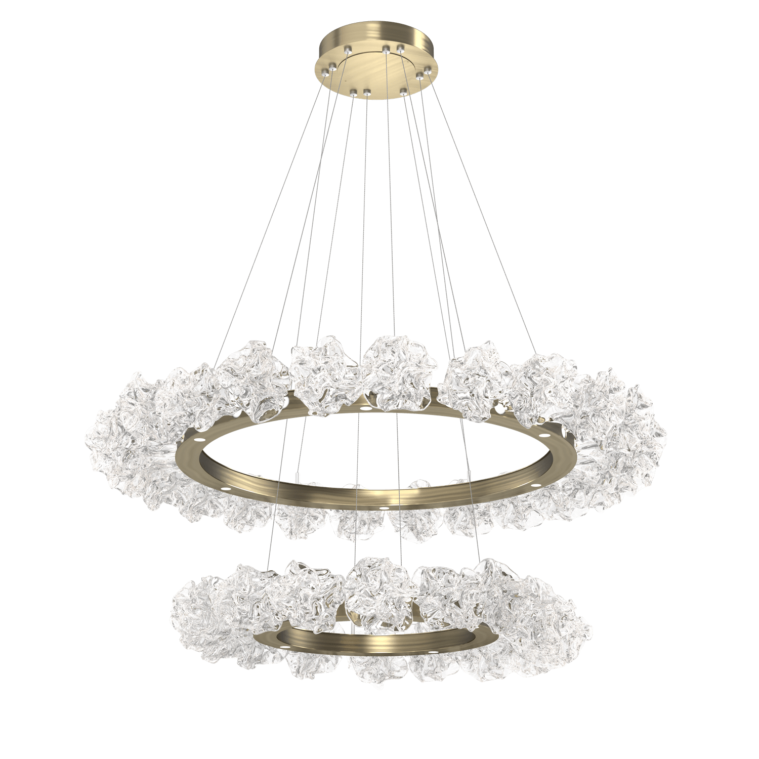 CHB0059-2B-HB-Hammerton-Studio-Blossom-50-inch-two-tier-radial-ring-chandelier-with-heritage-brass-finish-and-clear-handblown-crystal-glass-shades-and-LED-lamping