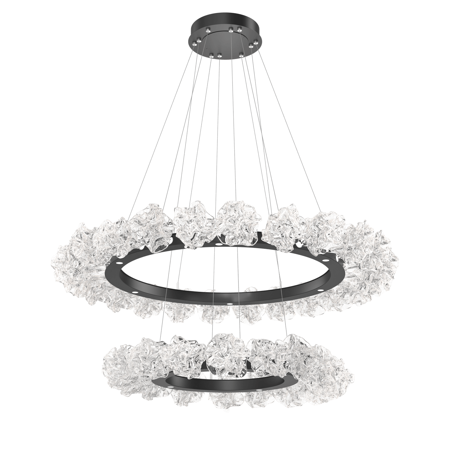 CHB0059-2B-MB-Hammerton-Studio-Blossom-50-inch-two-tier-radial-ring-chandelier-with-matte-black-finish-and-clear-handblown-crystal-glass-shades-and-LED-lamping
