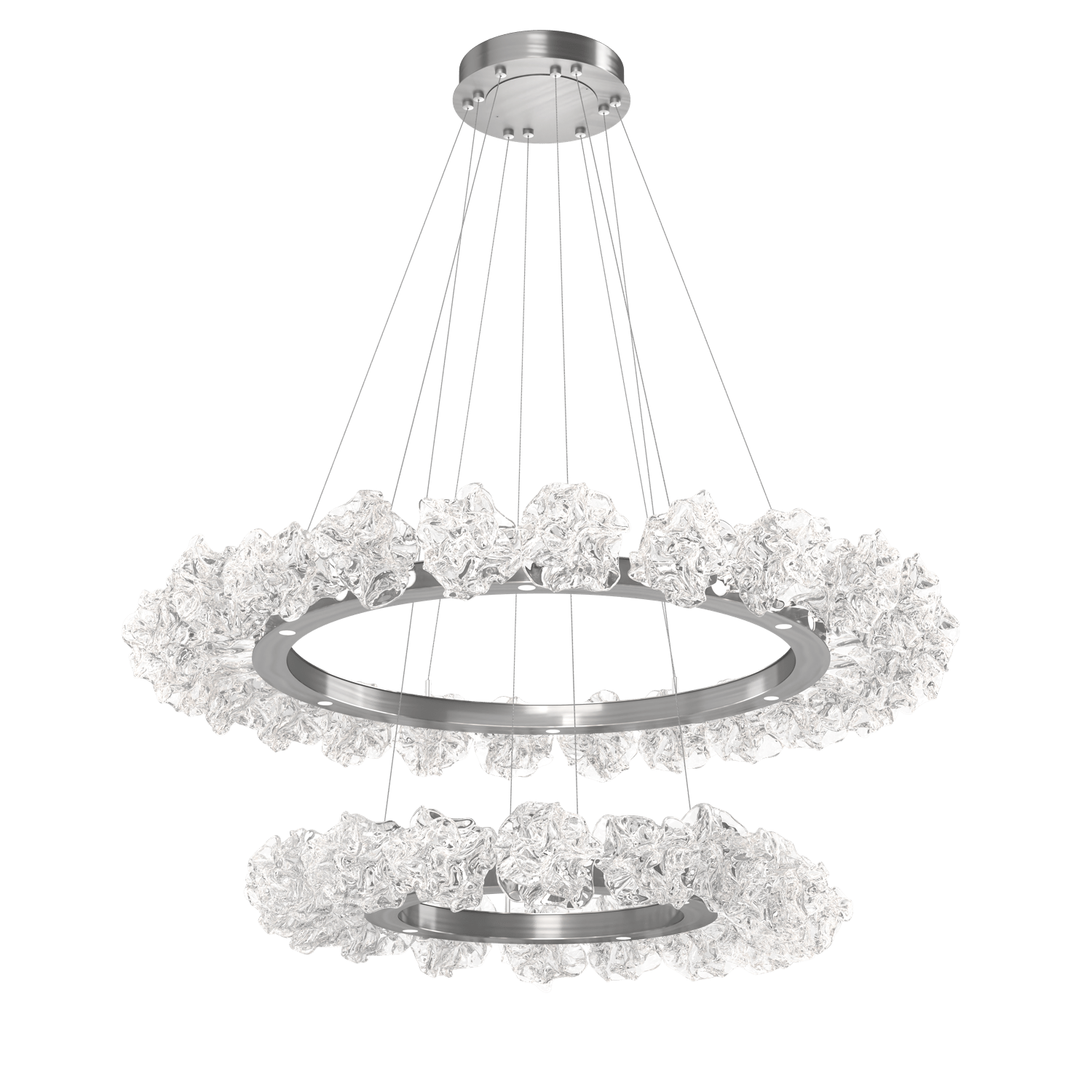 CHB0059-2B-SN-Hammerton-Studio-Blossom-50-inch-two-tier-radial-ring-chandelier-with-satin-nickel-finish-and-clear-handblown-crystal-glass-shades-and-LED-lamping