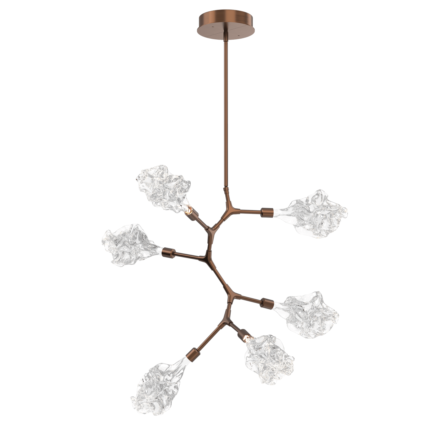 CHB0059-VA-BB-Hammerton-Studio-Blossom-6-light-organic-vine-chandelier-with-burnished-bronze-finish-and-clear-handblown-crystal-glass-shades-and-LED-lamping