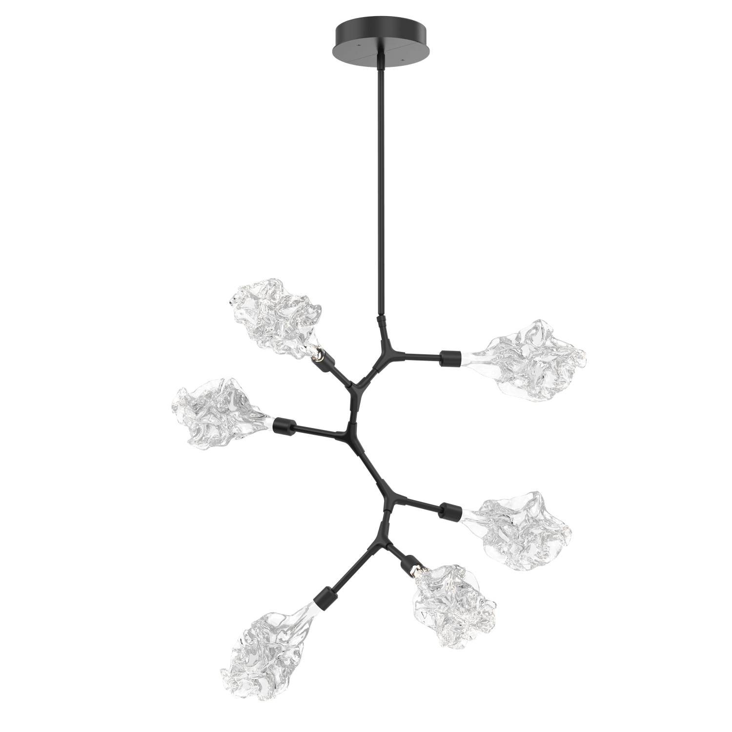 CHB0059-VA-MB-Hammerton-Studio-Blossom-6-light-organic-vine-chandelier-with-matte-black-finish-and-clear-handblown-crystal-glass-shades-and-LED-lamping