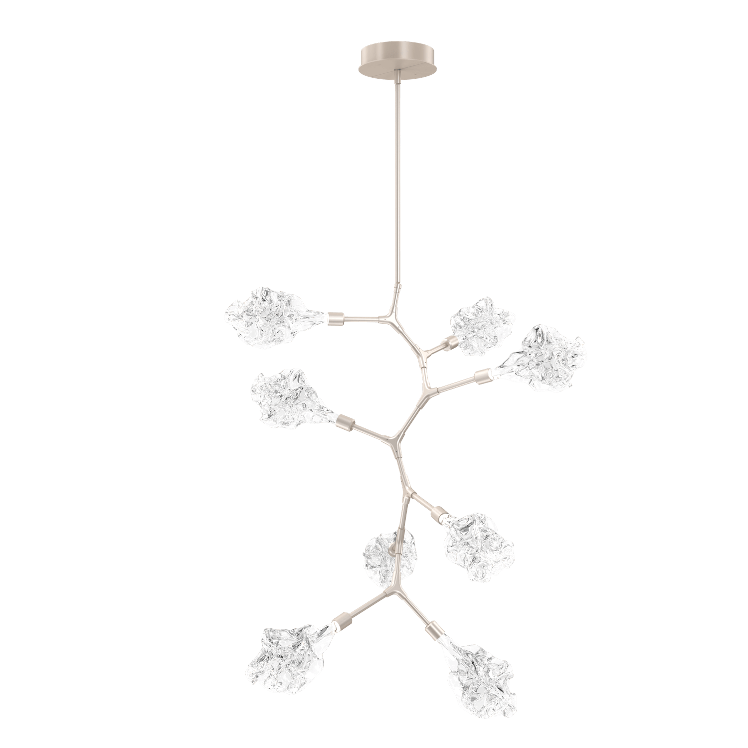 CHB0059-VB-BS-Hammerton-Studio-Blossom-8-light-organic-vine-chandelier-with-metallic-beige-silver-finish-and-clear-handblown-crystal-glass-shades-and-LED-lamping