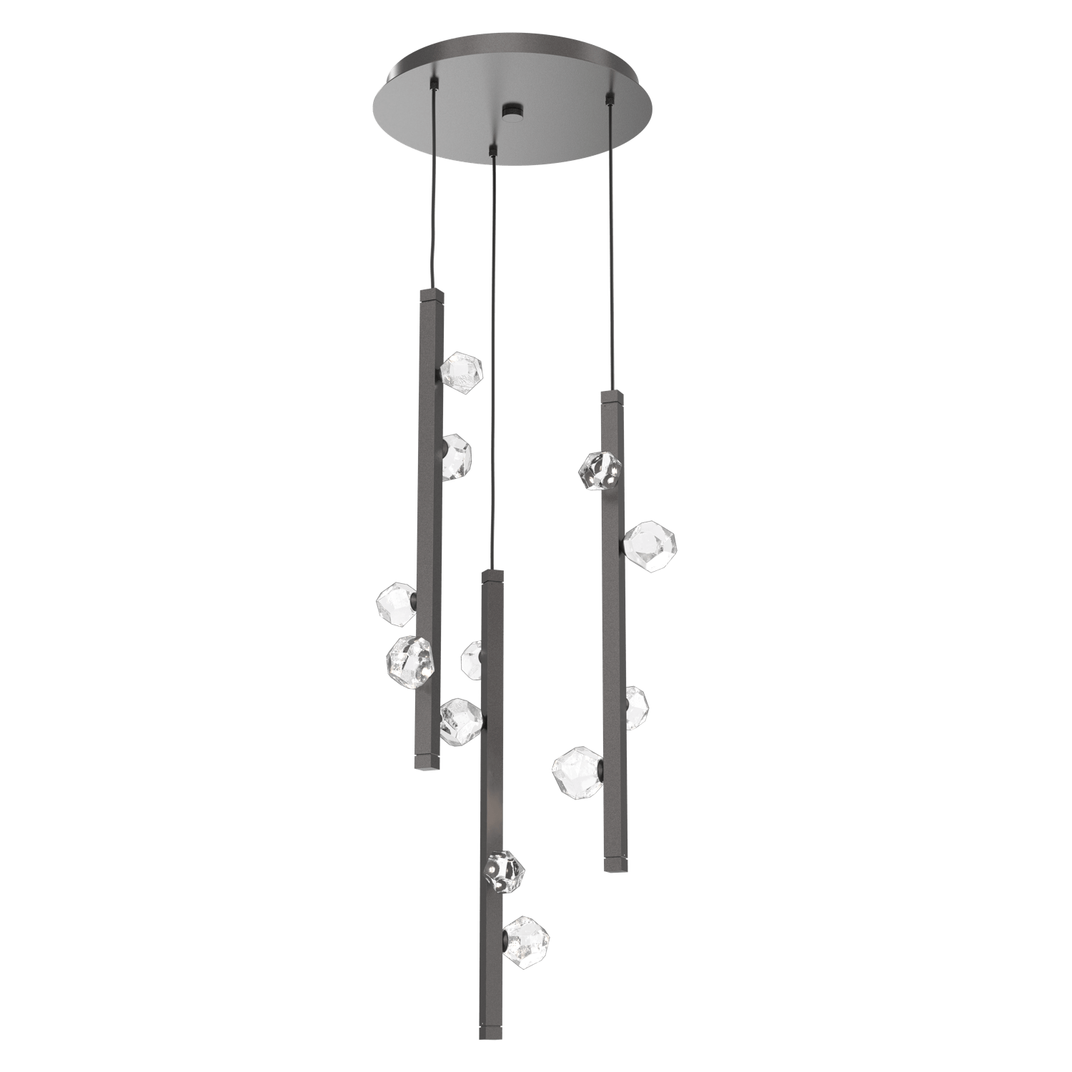 CHB0070-03-GP-Hammerton-Studio-Stella-3-light-round-pendant-chandelier-with-graphite-finish-and-clear-cast-glass-shades-and-LED-lamping