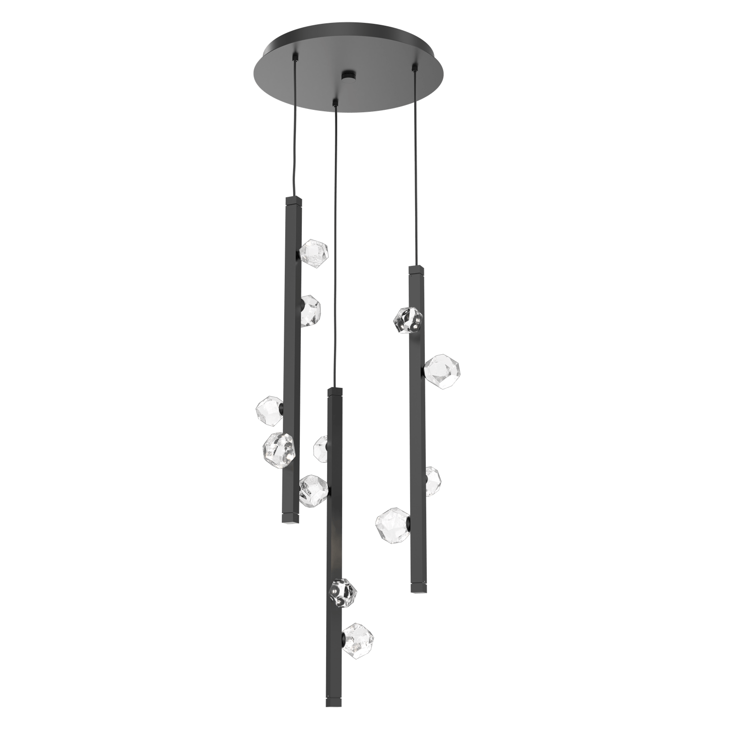 CHB0070-03-MB-Hammerton-Studio-Stella-3-light-round-pendant-chandelier-with-matte-black-finish-and-clear-cast-glass-shades-and-LED-lamping