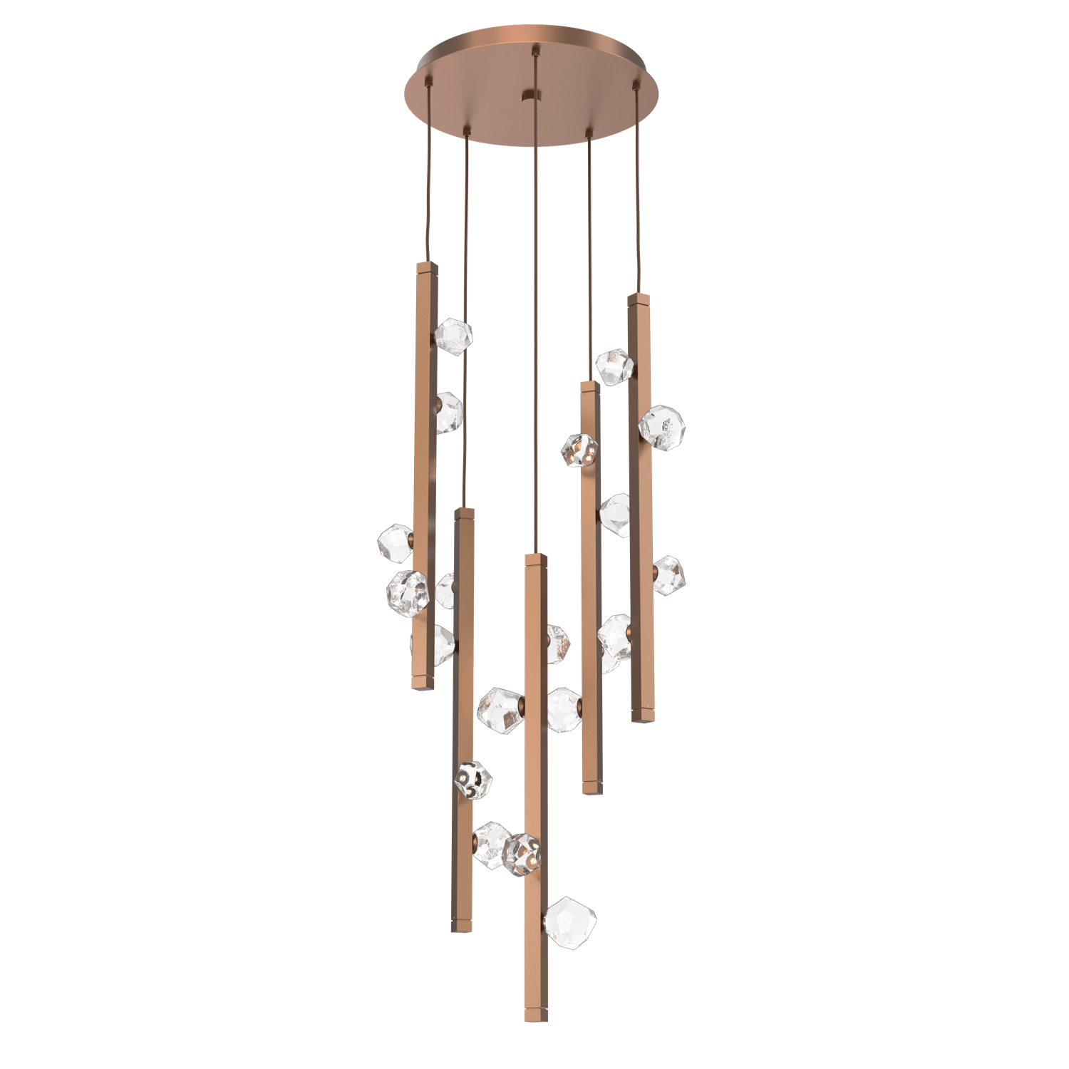 CHB0070-05-BB-Hammerton-Studio-Stella-5-light-round-pendant-chandelier-with-burnished-bronze-finish-and-clear-cast-glass-shades-and-LED-lamping