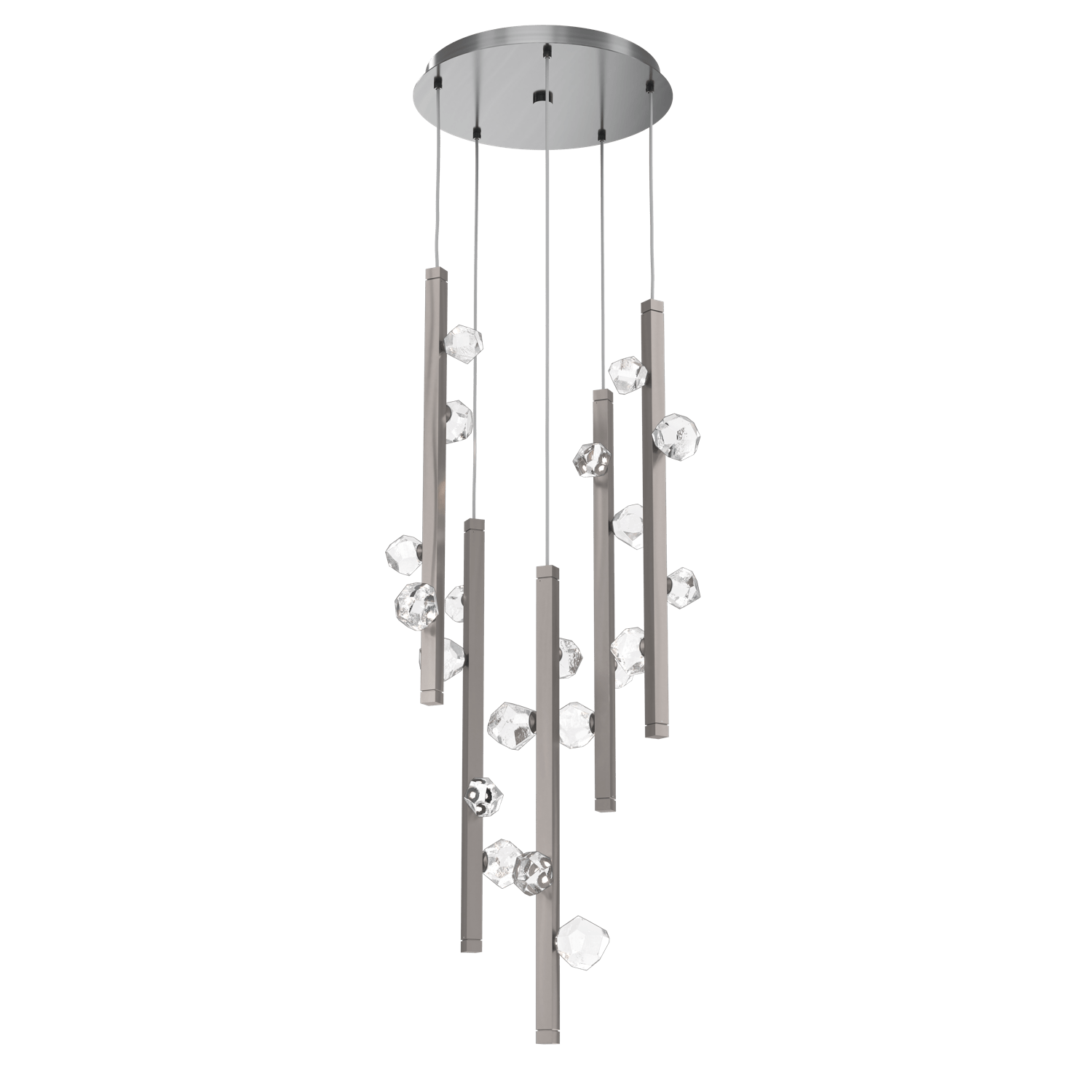 CHB0070-05-GM-Hammerton-Studio-Stella-5-light-round-pendant-chandelier-with-gunmetal-finish-and-clear-cast-glass-shades-and-LED-lamping