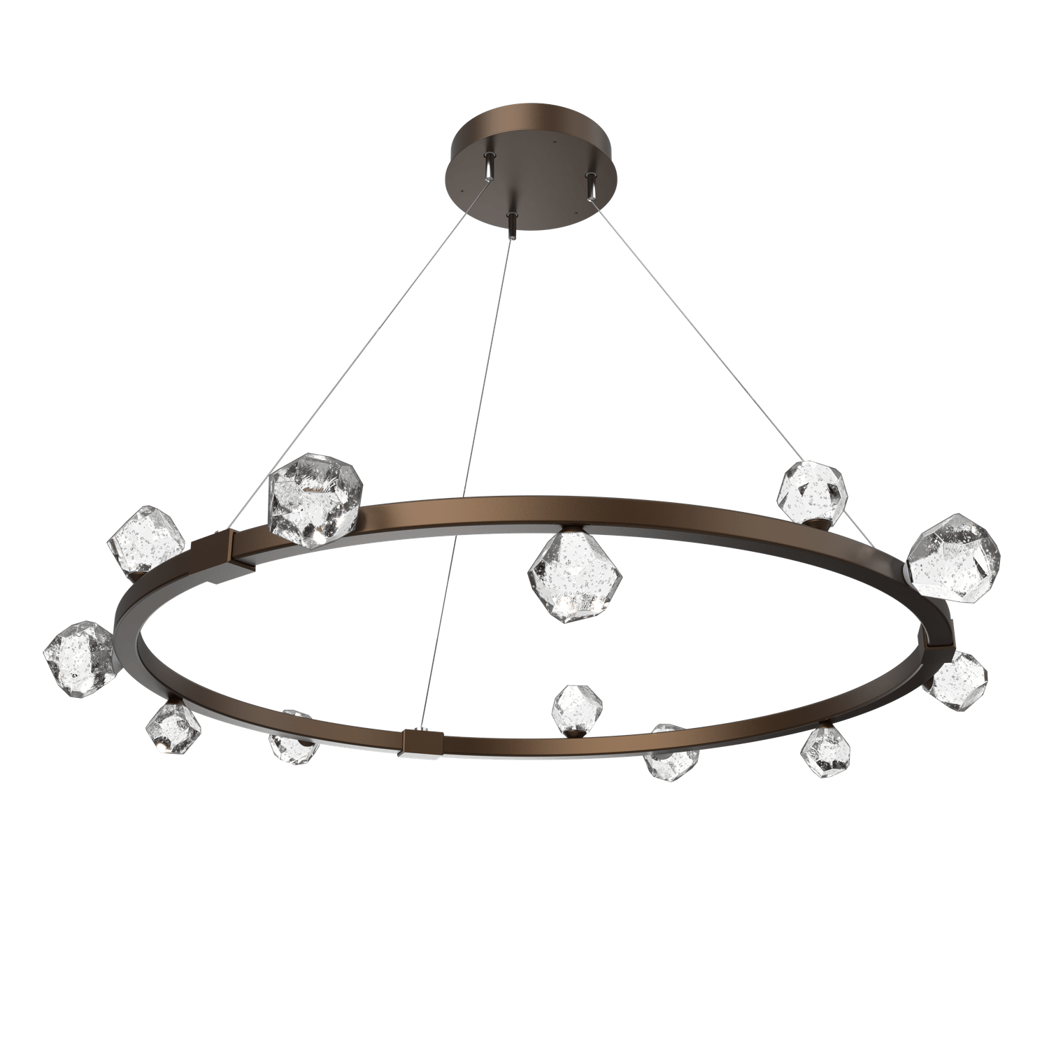 CHB0070-40-FB-Hammerton-Studio-Stella-40-inch-radial-ring-chandelier-with-flat-bronze-finish-and-clear-cast-glass-shades-and-LED-lamping