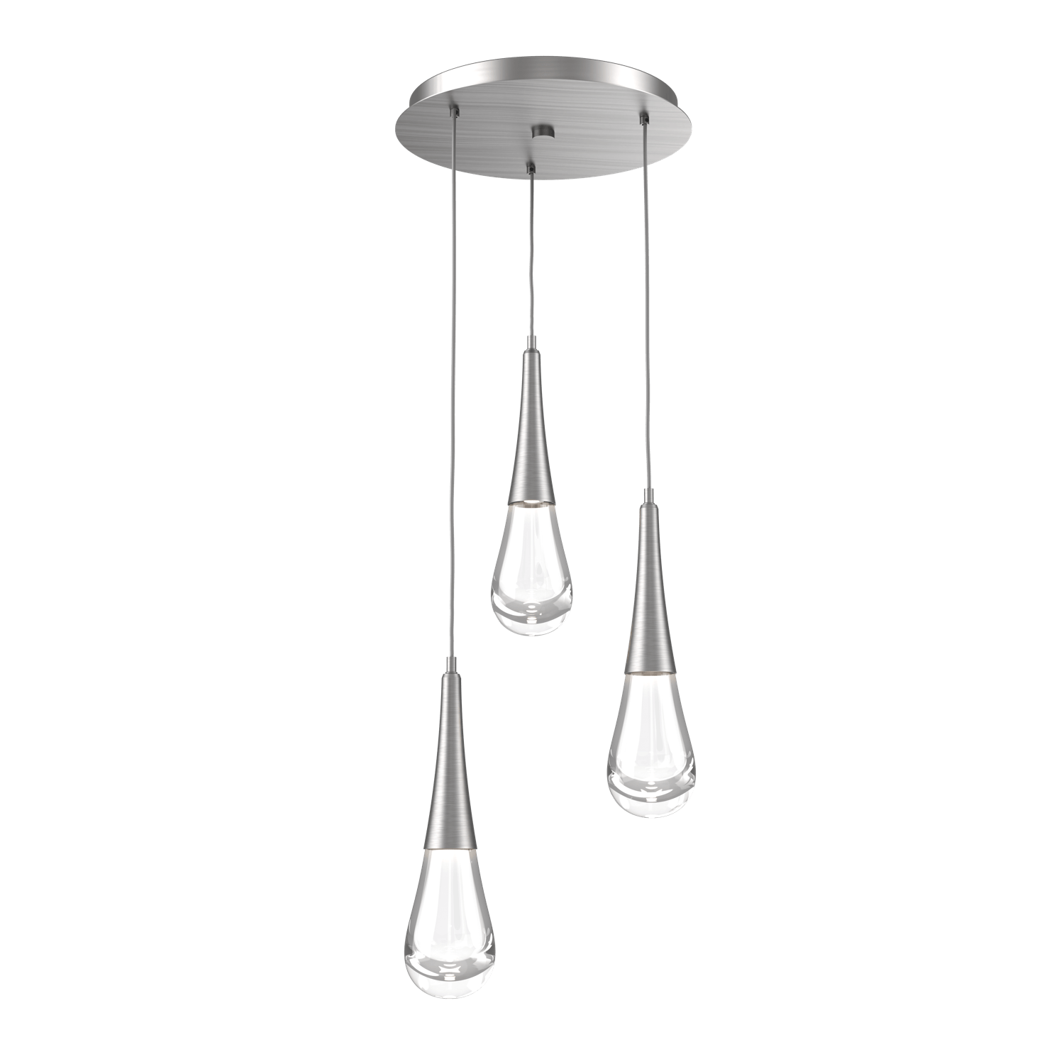 CHB0078-03-SN-Hammerton-Studio-Raindrop-3-light-round-pendant-chandelier-with-satin-nickel-finish-and-clear-blown-glass-shades-and-LED-lamping