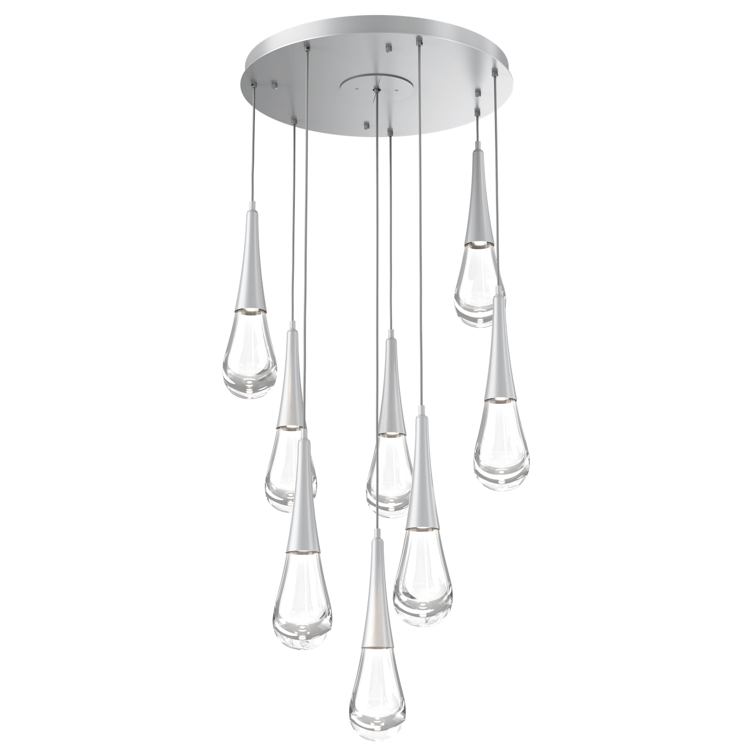 CHB0078-08-CS-Hammerton-Studio-Raindrop-8-light-round-pendant-chandelier-with-classic-silver-finish-and-clear-blown-glass-shades-and-LED-lamping
