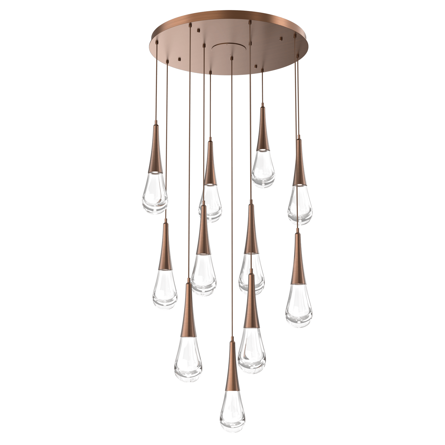 CHB0078-11-RB-Hammerton-Studio-Raindrop-11-light-round-pendant-chandelier-with-oil-rubbed-bronze-finish-and-clear-blown-glass-shades-and-LED-lamping