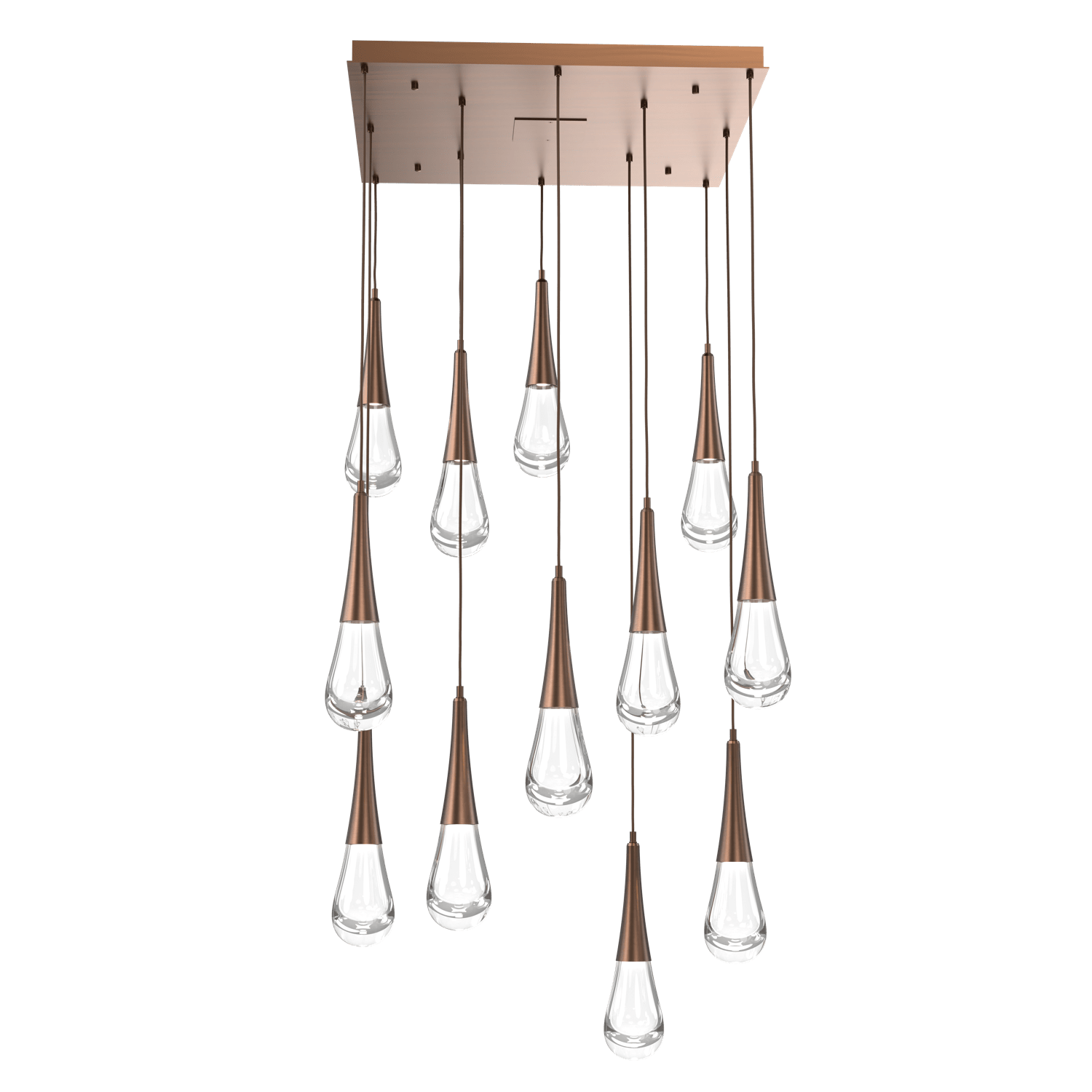 CHB0078-12-RB-Hammerton-Studio-Raindrop-12-light-square-pendant-chandelier-with-oil-rubbed-bronze-finish-and-clear-blown-glass-shades-and-LED-lamping