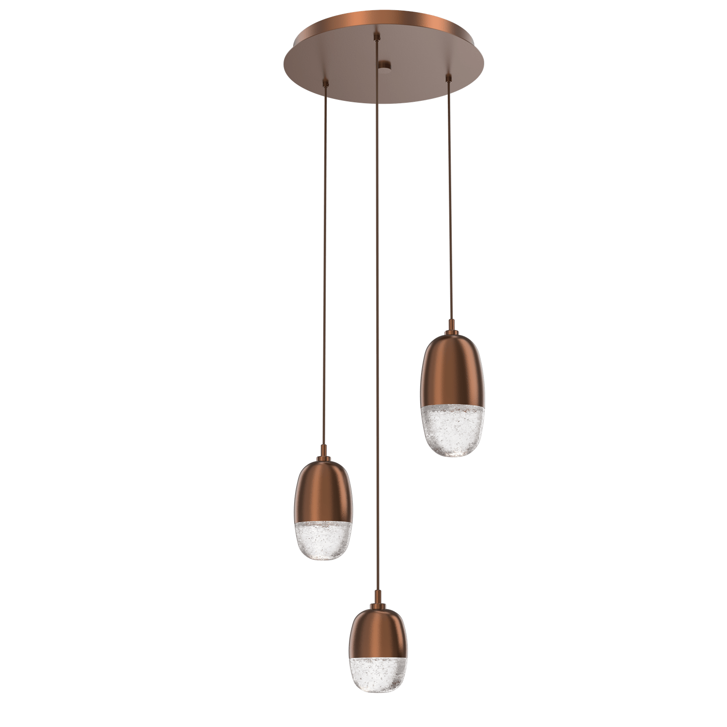 CHB0079-03-BB-Hammerton-Studio-Pebble-3-light-round-pendant-chandelier-with-burnished-bronze-finish-and-clear-cast-glass-shades-and-LED-lamping