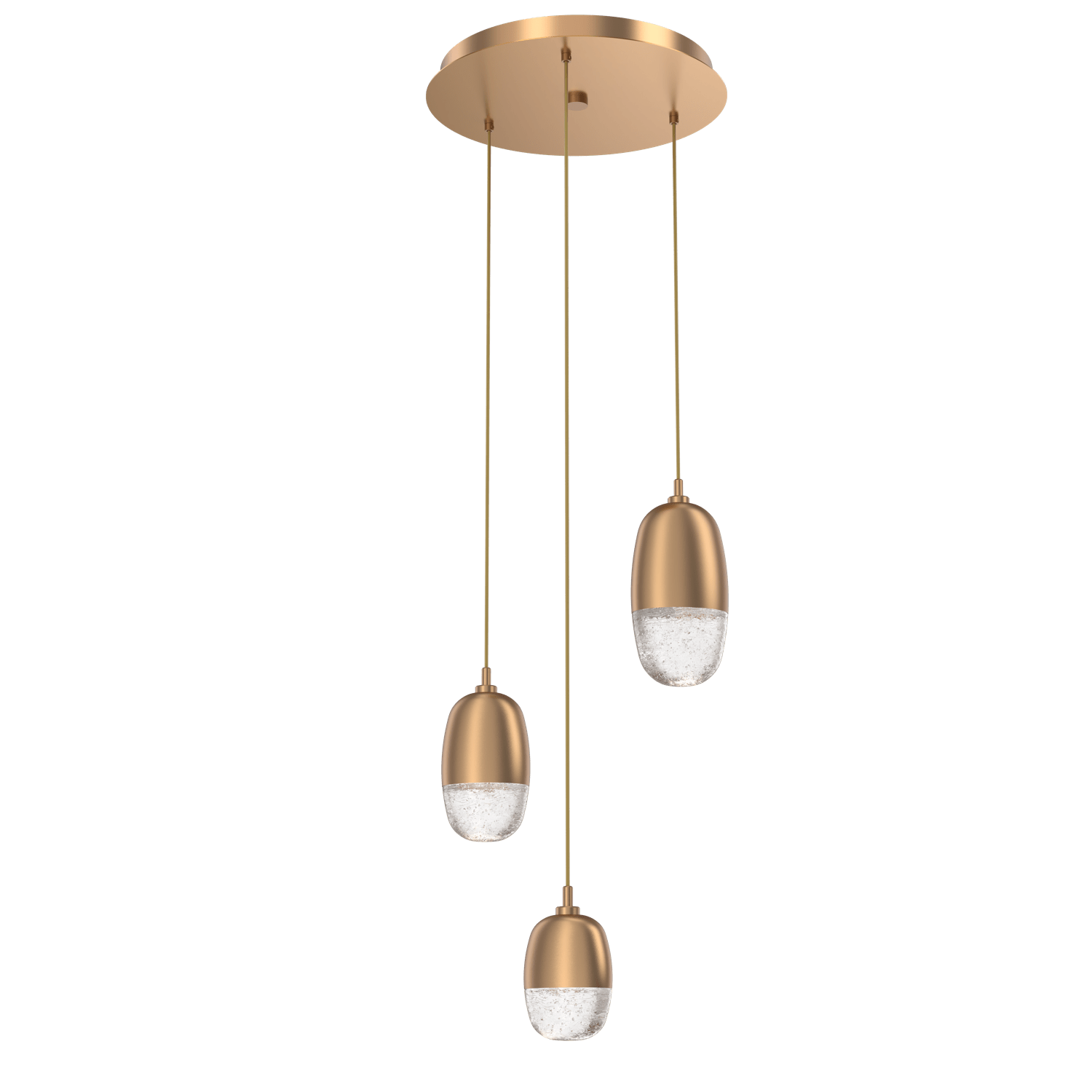 CHB0079-03-NB-Hammerton-Studio-Pebble-3-light-round-pendant-chandelier-with-novel-brass-finish-and-clear-cast-glass-shades-and-LED-lamping