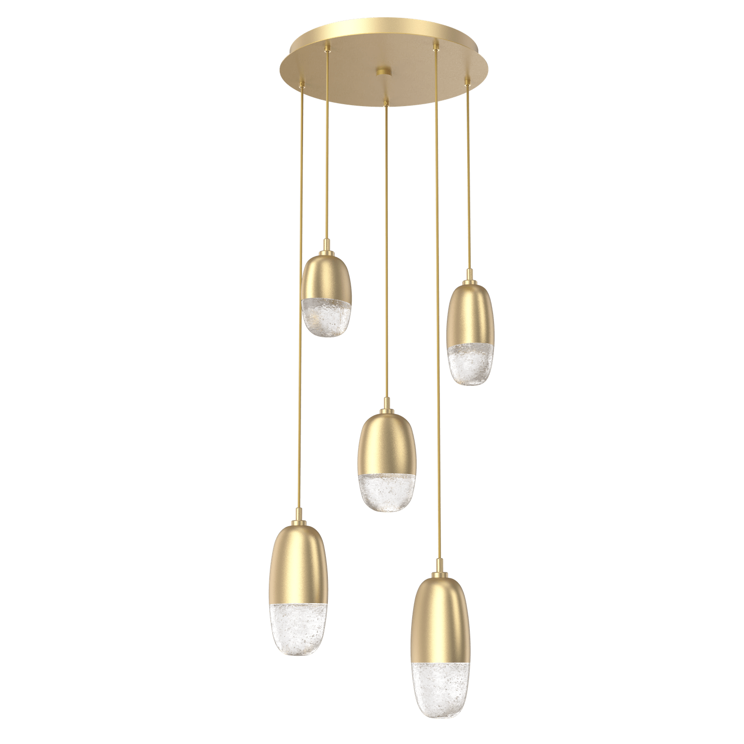 CHB0079-05-GB-Hammerton-Studio-Pebble-5-light-round-pendant-chandelier-with-gilded-brass-finish-and-clear-cast-glass-shades-and-LED-lamping