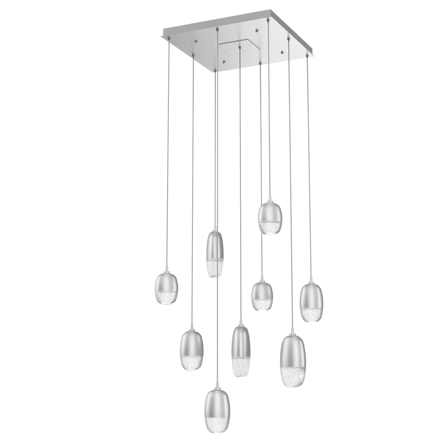 CHB0079-09-CS-Hammerton-Studio-Pebble-9-light-square-pendant-chandelier-with-classic-silver-finish-and-clear-cast-glass-shades-and-LED-lamping