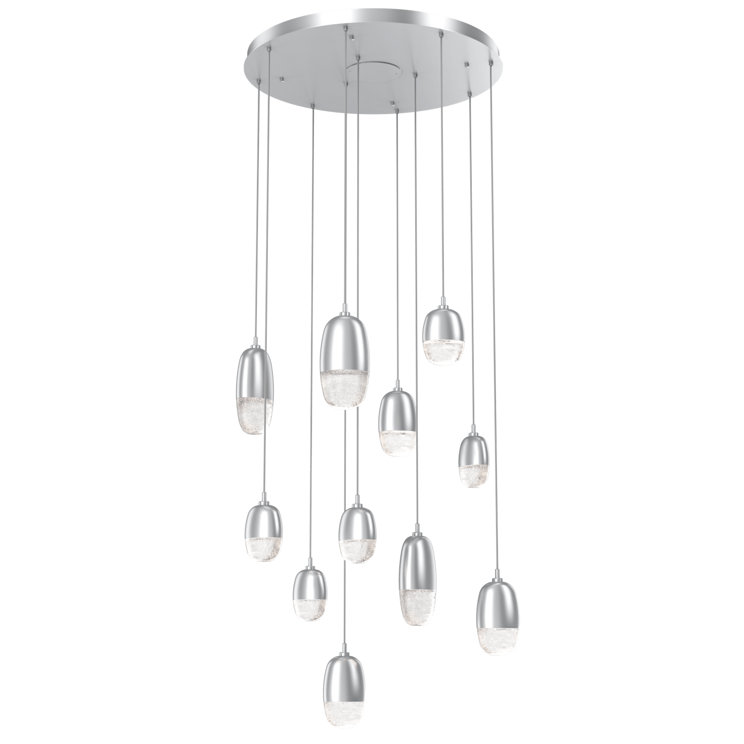CHB0079-11-CS-Hammerton-Studio-Pebble-11-light-round-pendant-chandelier-with-classic-silver-finish-and-clear-cast-glass-shades-and-LED-lamping