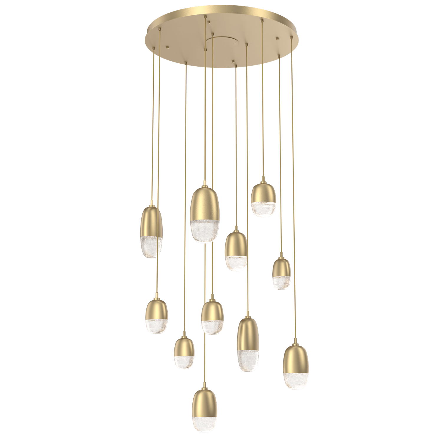 CHB0079-11-GB-Hammerton-Studio-Pebble-11-light-round-pendant-chandelier-with-gilded-brass-finish-and-clear-cast-glass-shades-and-LED-lamping