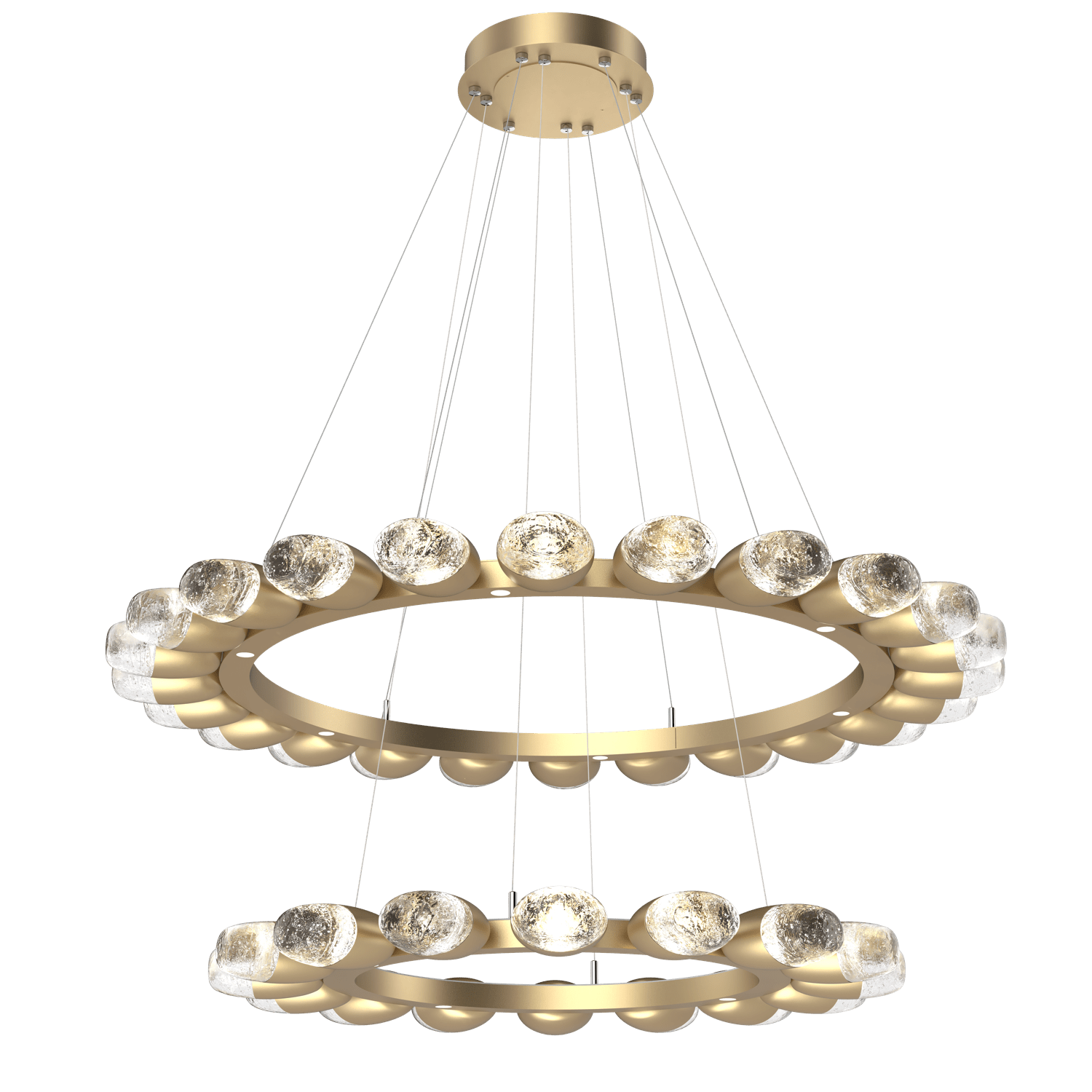 CHB0079-2T-GB-Hammerton-Studio-Pebble-48-inch-two-tier-radial-ring-chandelier-with-gilded-brass-finish-and-clear-cast-glass-shades-and-LED-lamping
