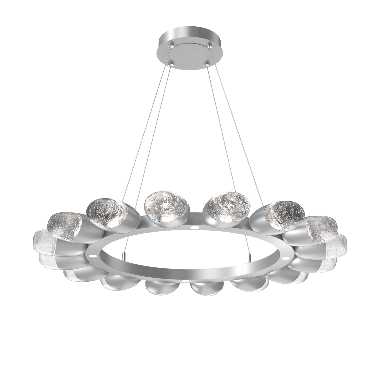 CHB0079-36-CS-Hammerton-Studio-Pebble-36-inch-radial-ring-chandelier-with-classic-silver-finish-and-clear-cast-glass-shades-and-LED-lamping