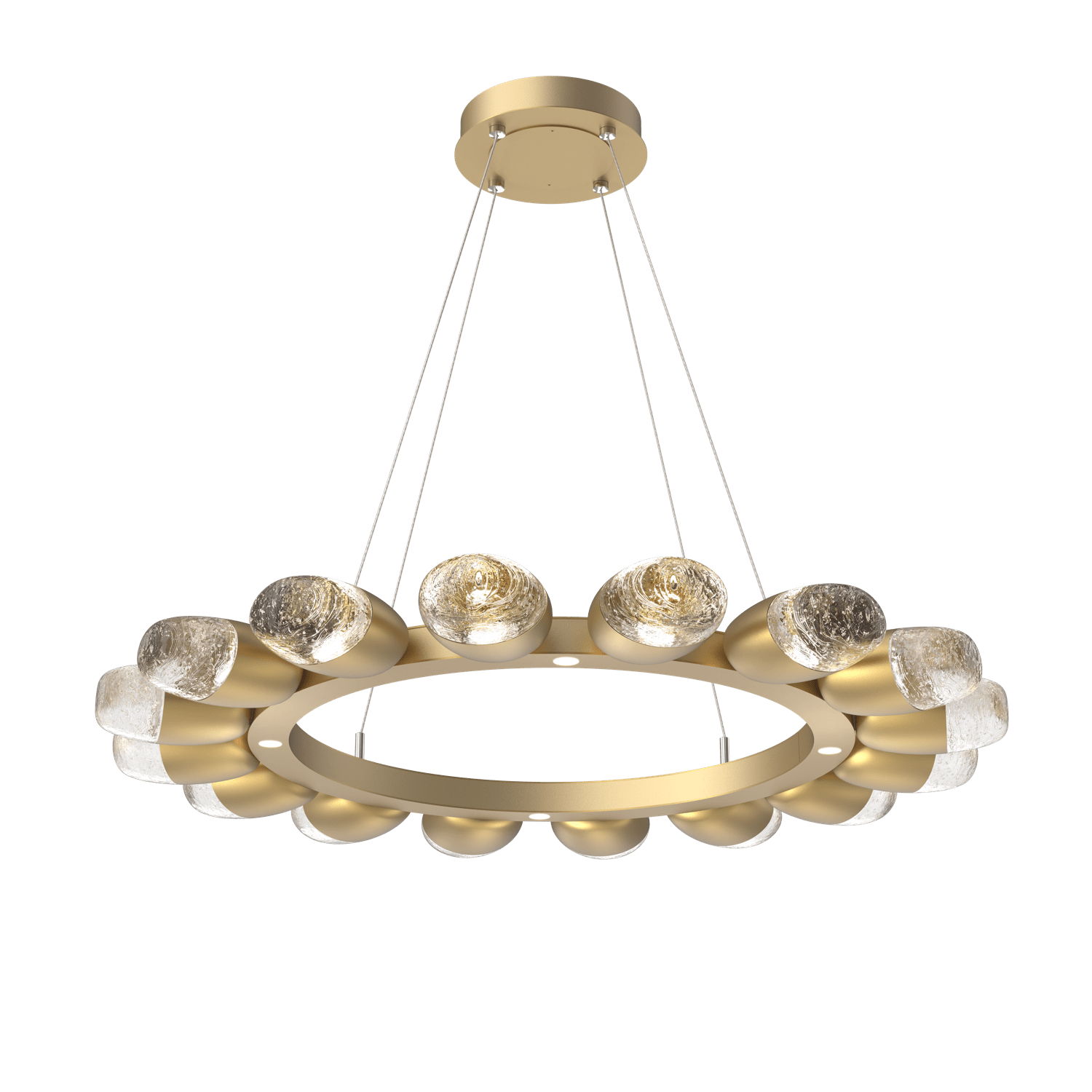 CHB0079-36-GB-Hammerton-Studio-Pebble-36-inch-radial-ring-chandelier-with-gilded-brass-finish-and-clear-cast-glass-shades-and-LED-lamping