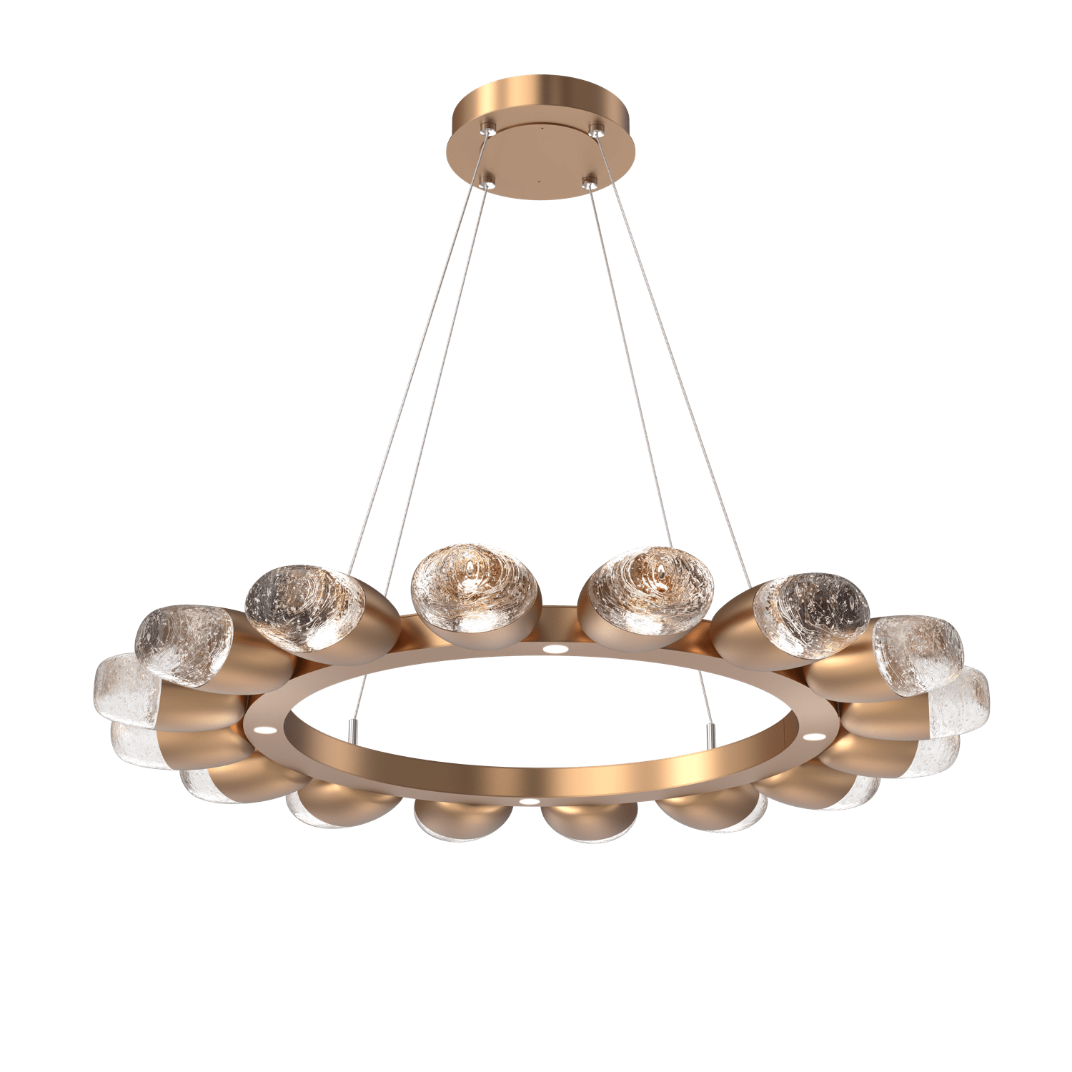 CHB0079-36-NB-Hammerton-Studio-Pebble-36-inch-radial-ring-chandelier-with-novel-brass-finish-and-clear-cast-glass-shades-and-LED-lamping