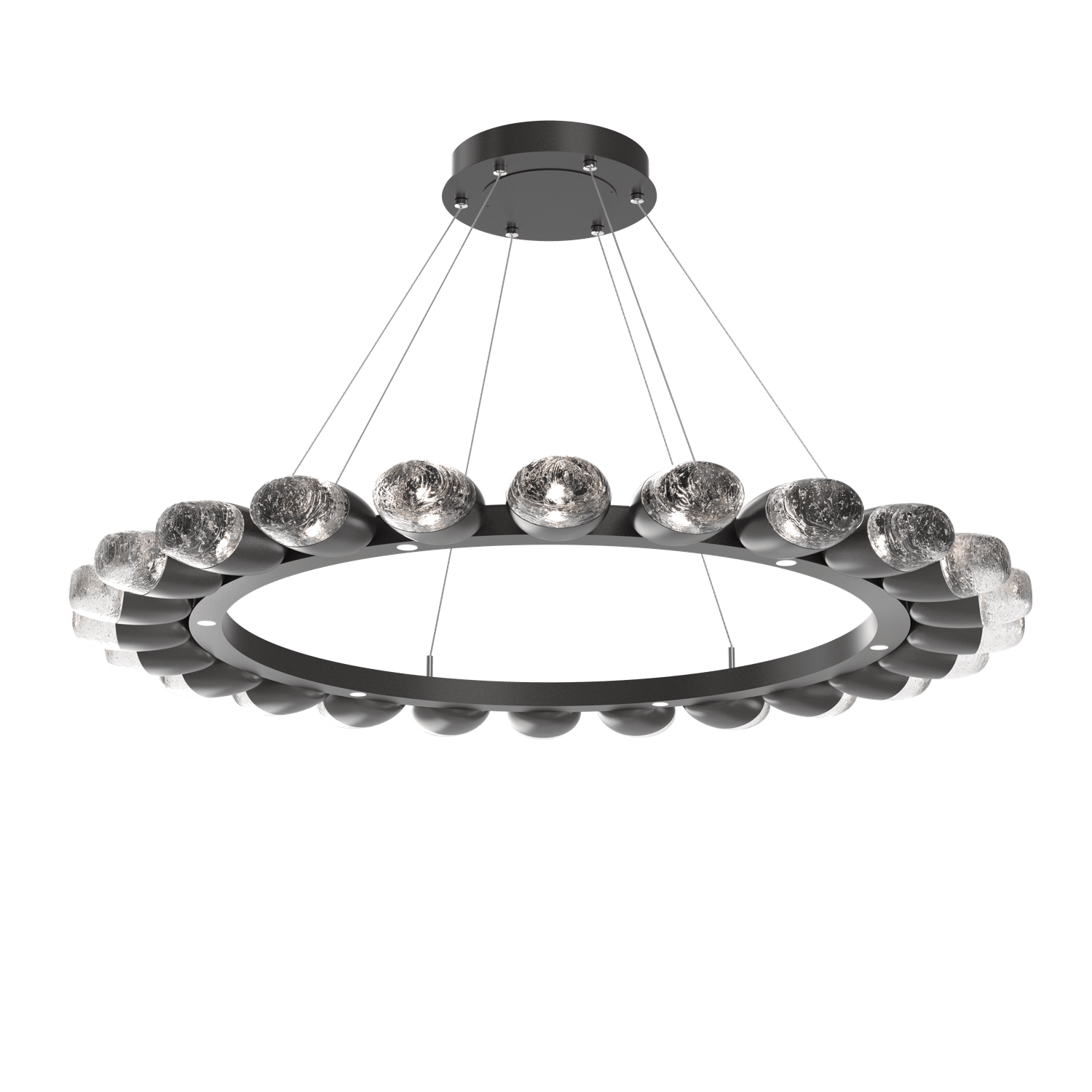 CHB0079-48-GP-Hammerton-Studio-Pebble-48-inch-radial-ring-chandelier-with-graphite-finish-and-clear-cast-glass-shades-and-LED-lamping