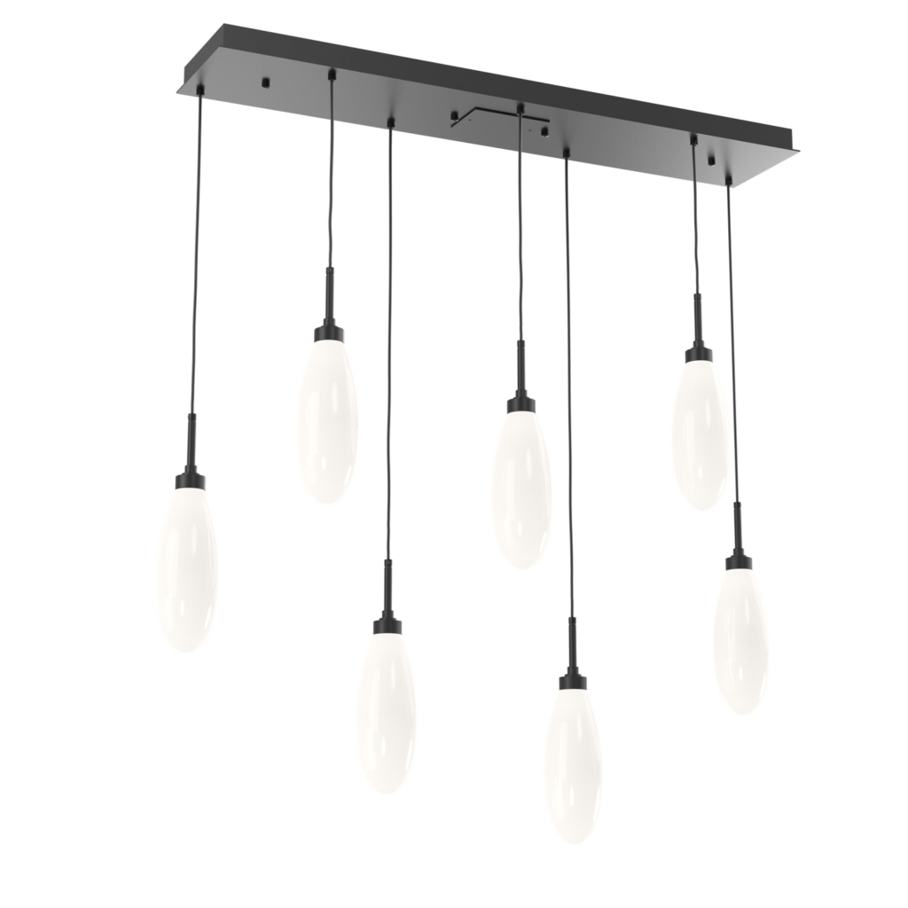 Hammerton Studio Fiori LInear multi pendant chandelier PLB0071-07-MB