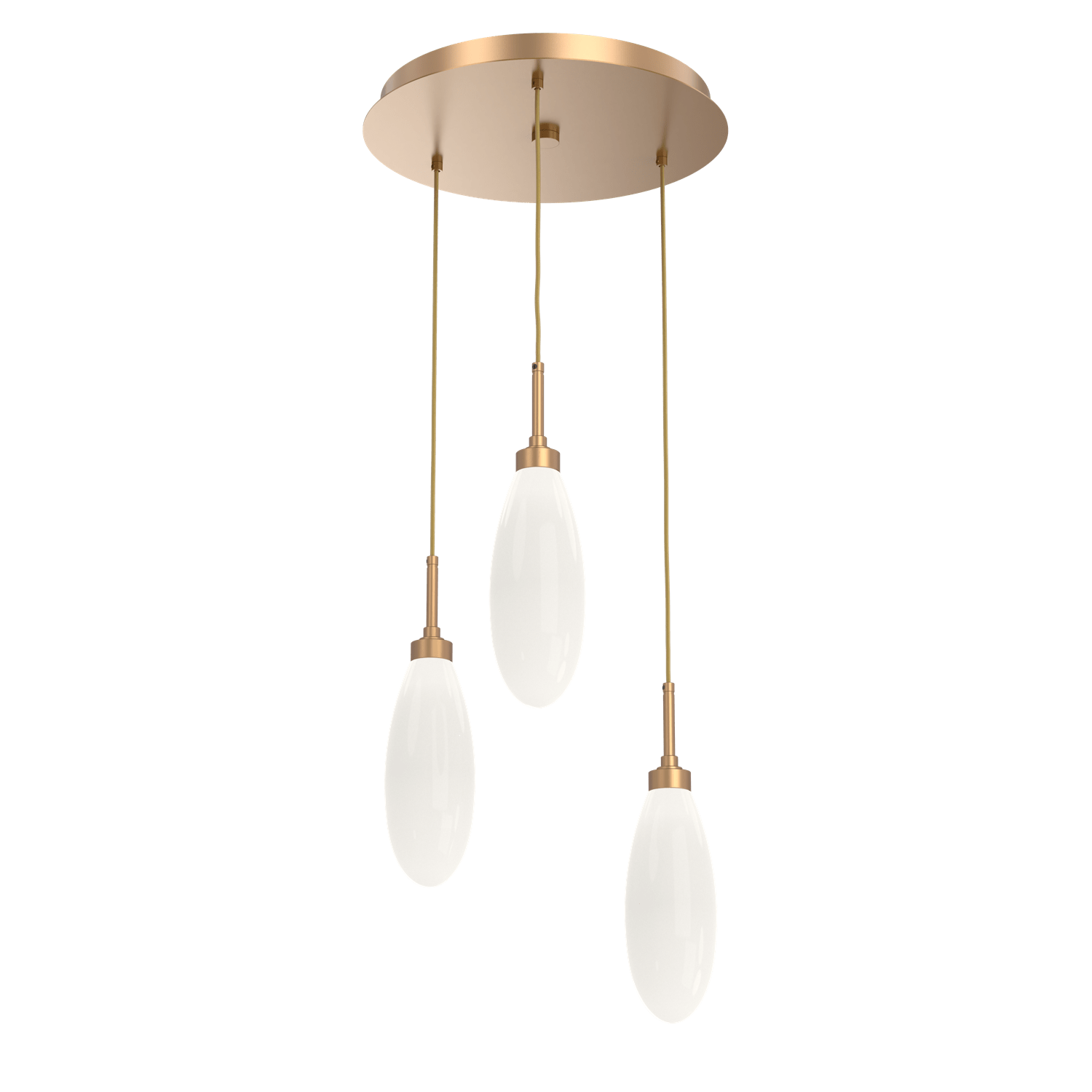 Hammerton Studio Fiori Round 3 pendant lights chandelier in Novel Brass CHB0071-03-NB