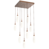 Hammerton Studio Fiori square 9 pendant lights chandelier in Burnished Bronze CHB0071-09-BB