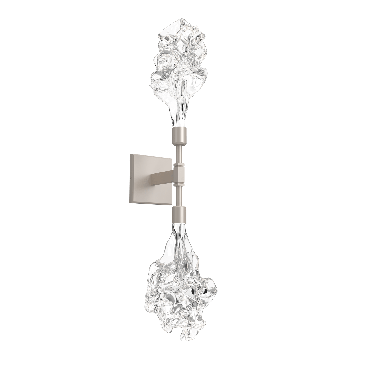 IDB0059-02-BS-Hammerton-Studio-Blossom-double-wall-sconce-with-metallic-beige-silver-finish-and-clear-handblown-crystal-glass-shades-and-LED-lamping