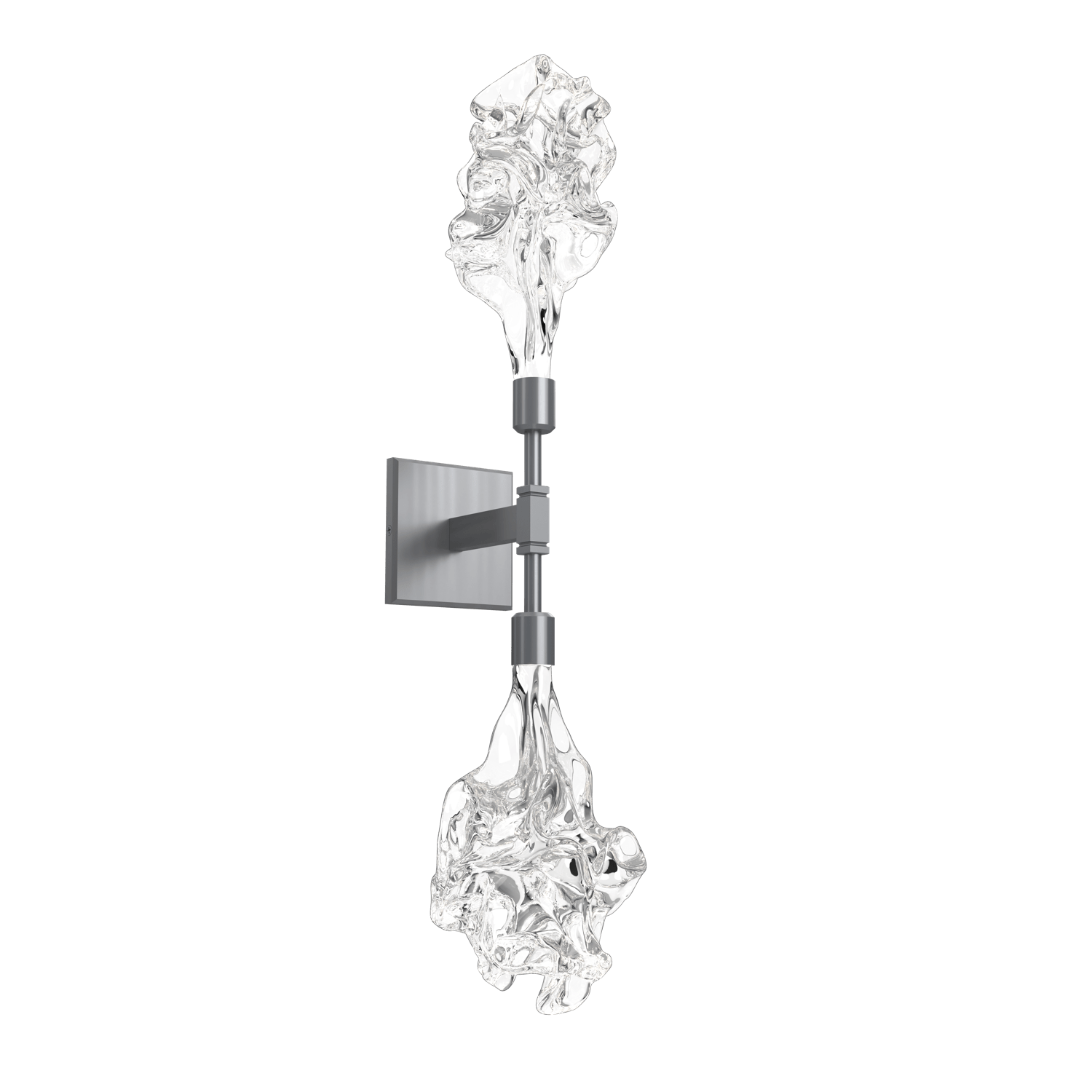 IDB0059-02-GM-Hammerton-Studio-Blossom-double-wall-sconce-with-gunmetal-finish-and-clear-handblown-crystal-glass-shades-and-LED-lamping