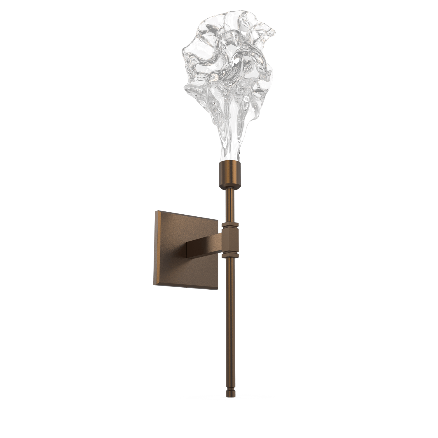 IDB0059-21-FB-Hammerton-Studio-Blossom-belvedere-wall-sconce-with-flat-bronze-finish-and-clear-handblown-crystal-glass-shades-and-LED-lamping