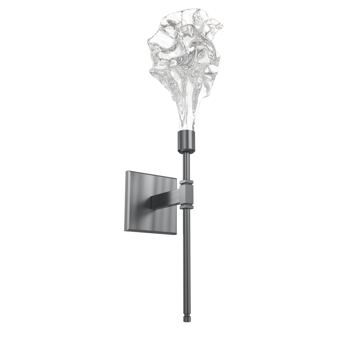 IDB0059-21-GM-Hammerton-Studio-Blossom-belvedere-wall-sconce-with-gunmetal-finish-and-clear-handblown-crystal-glass-shades-and-LED-lamping