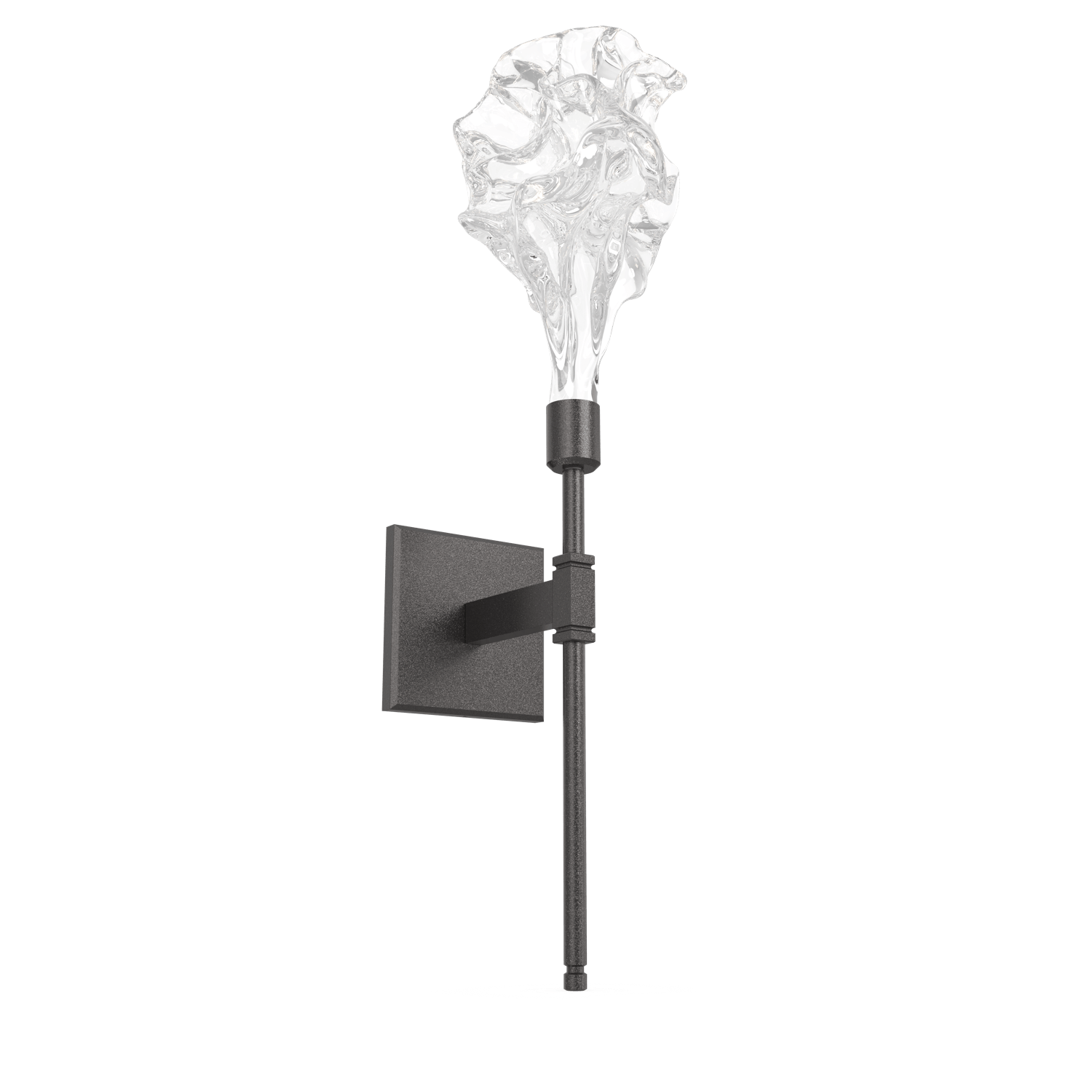 IDB0059-21-GP-Hammerton-Studio-Blossom-belvedere-wall-sconce-with-graphite-finish-and-clear-handblown-crystal-glass-shades-and-LED-lamping