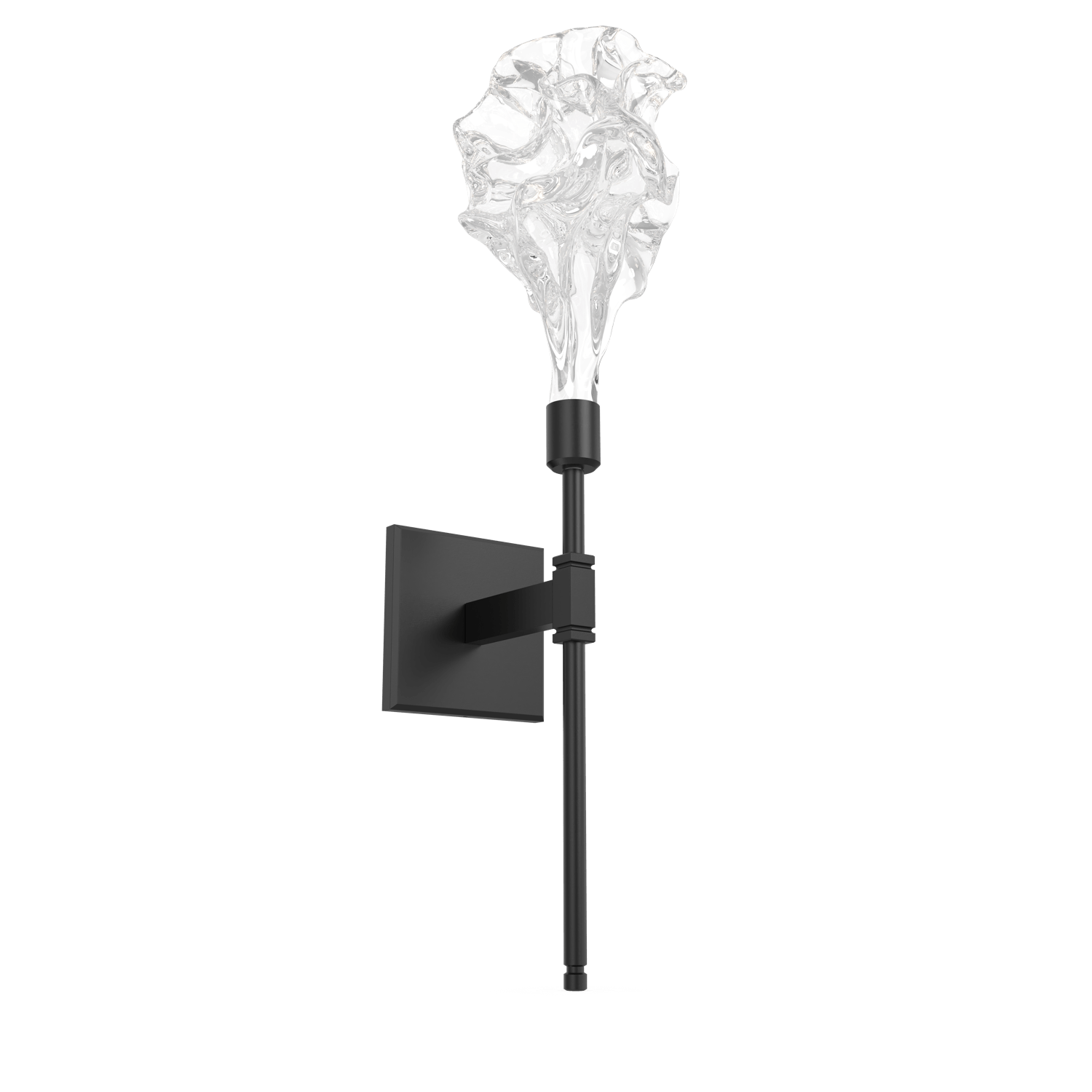 IDB0059-21-MB-Hammerton-Studio-Blossom-belvedere-wall-sconce-with-matte-black-finish-and-clear-handblown-crystal-glass-shades-and-LED-lamping