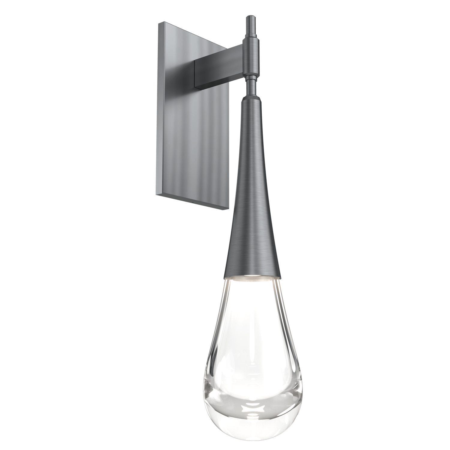 IDB0078-01-GM-Hammerton-Studio-Raindrop-wall-sconce-with-gunmetal-finish-and-clear-blown-glass-shades-and-LED-lamping
