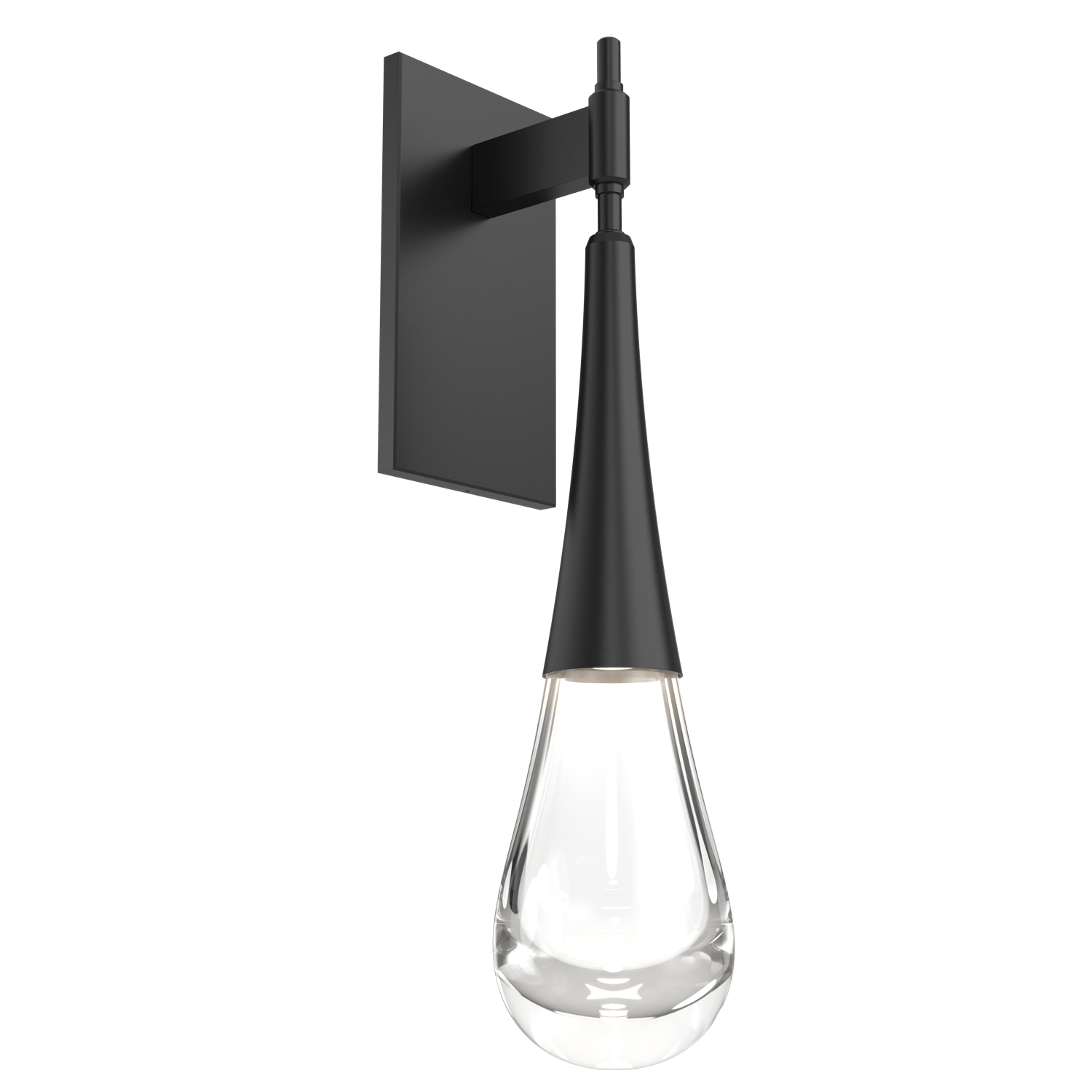 IDB0078-01-MB-Hammerton-Studio-Raindrop-wall-sconce-with-matte-black-finish-and-clear-blown-glass-shades-and-LED-lamping