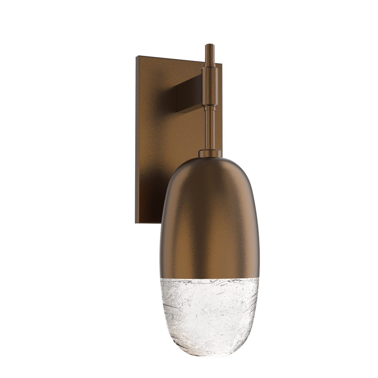 IDB0079-01-FB-Hammerton-Studio-Pebble-wall-sconce-with-flat-bronze-finish-and-clear-cast-glass-shades-and-LED-lamping