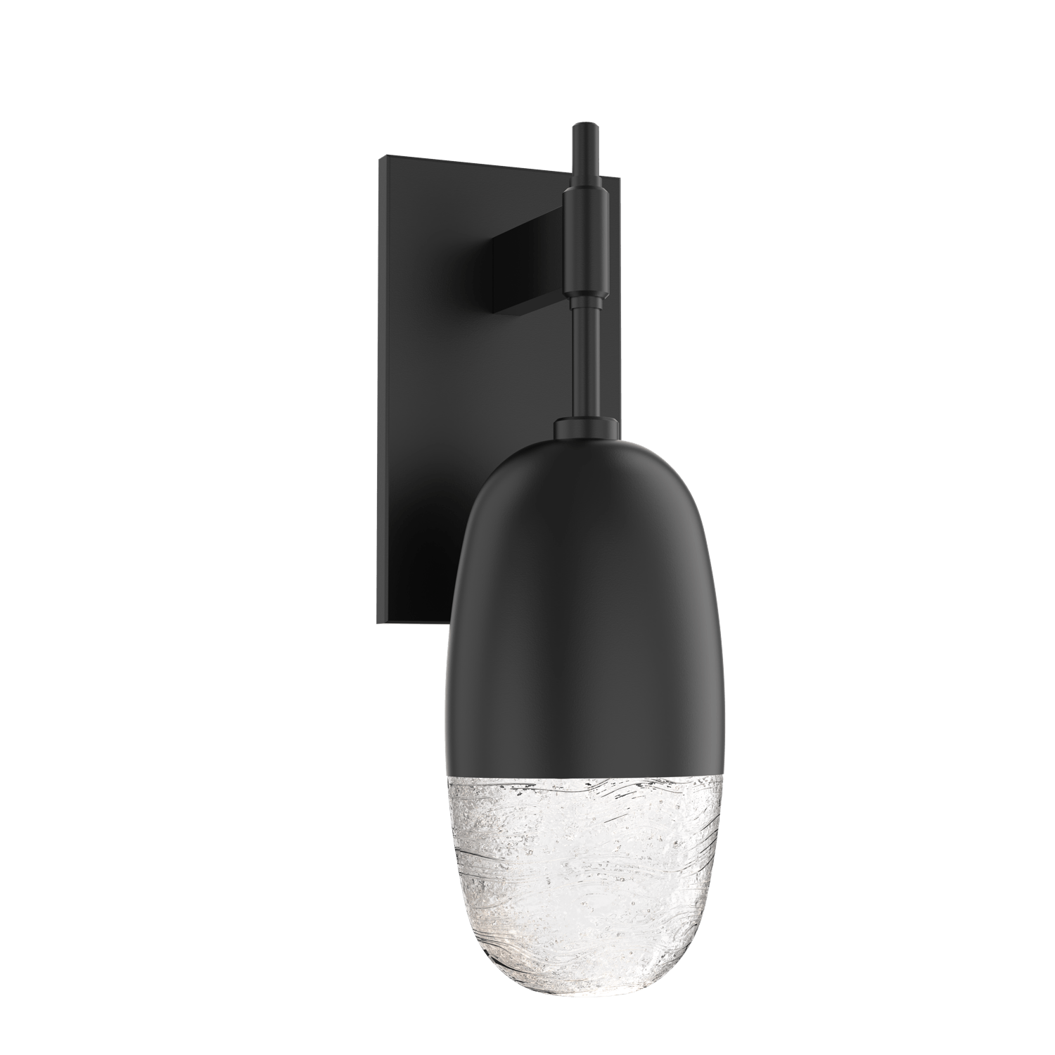 IDB0079-01-MB-Hammerton-Studio-Pebble-wall-sconce-with-matte-black-finish-and-clear-cast-glass-shades-and-LED-lamping