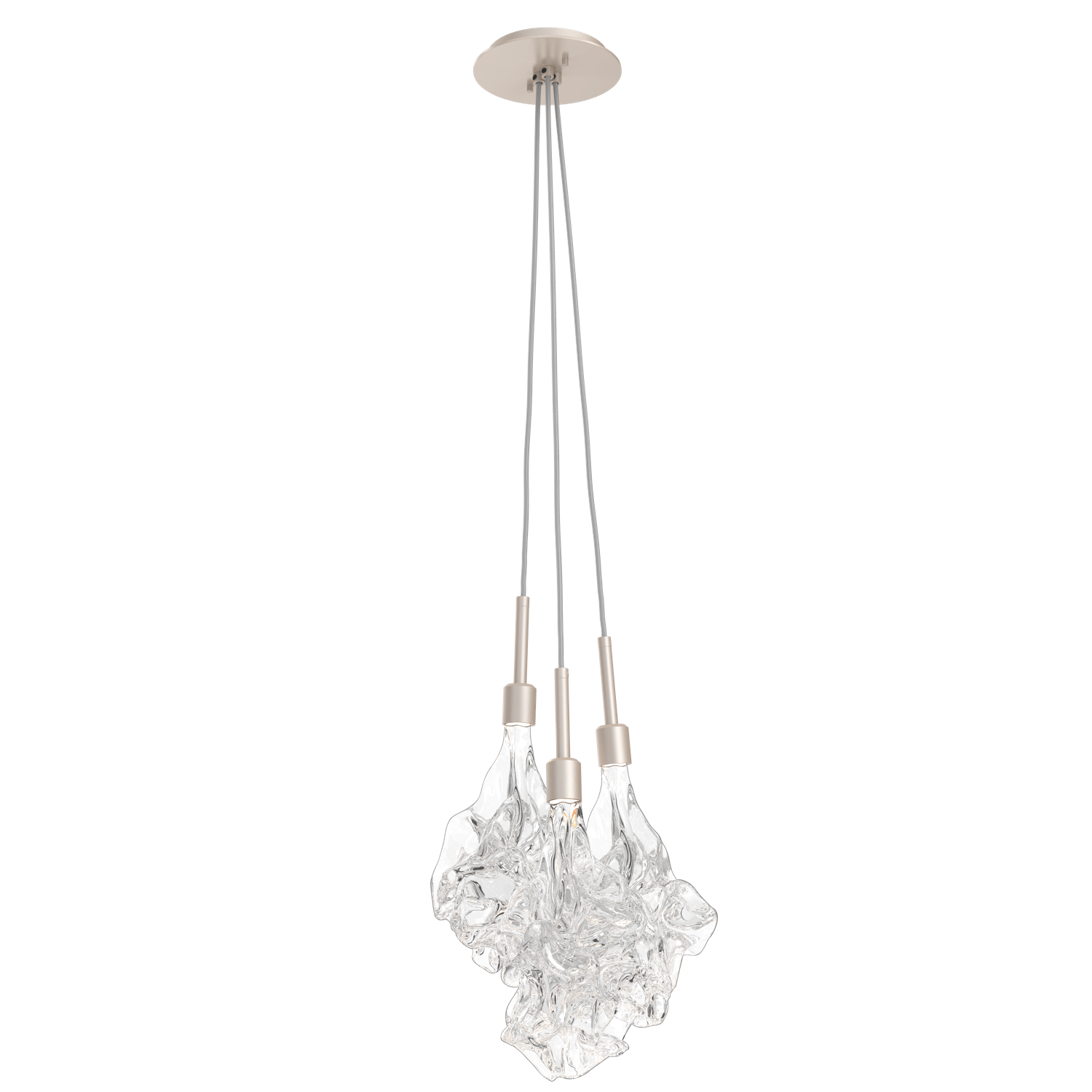 LAB0059-0A-BS-Hammerton-Studio-Blossom-3-light-cluster-pendant-light-with-metallic-beige-silver-finish-and-clear-handblown-crystal-glass-shades-and-LED-lamping