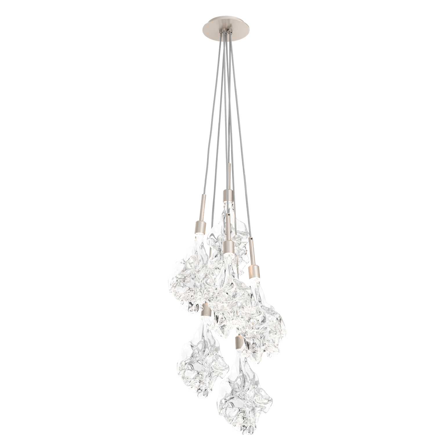 LAB0059-0B-BS-Hammerton-Studio-Blossom-6-light-cluster-pendant-light-with-metallic-beige-silver-finish-and-clear-handblown-crystal-glass-shades-and-LED-lamping