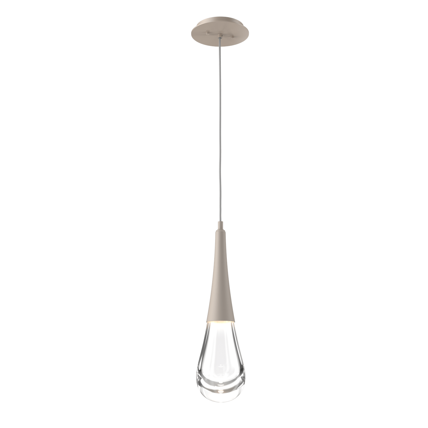 LAB0078-01-BS-Hammerton-Studio-Raindrop-pendant-light-with-metallic-beige-silver-finish-and-clear-blown-glass-shades-and-LED-lamping