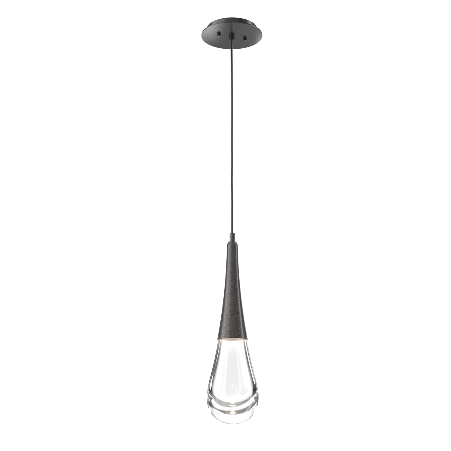 LAB0078-01-GP-Hammerton-Studio-Raindrop-pendant-light-with-graphite-finish-and-clear-blown-glass-shades-and-LED-lamping